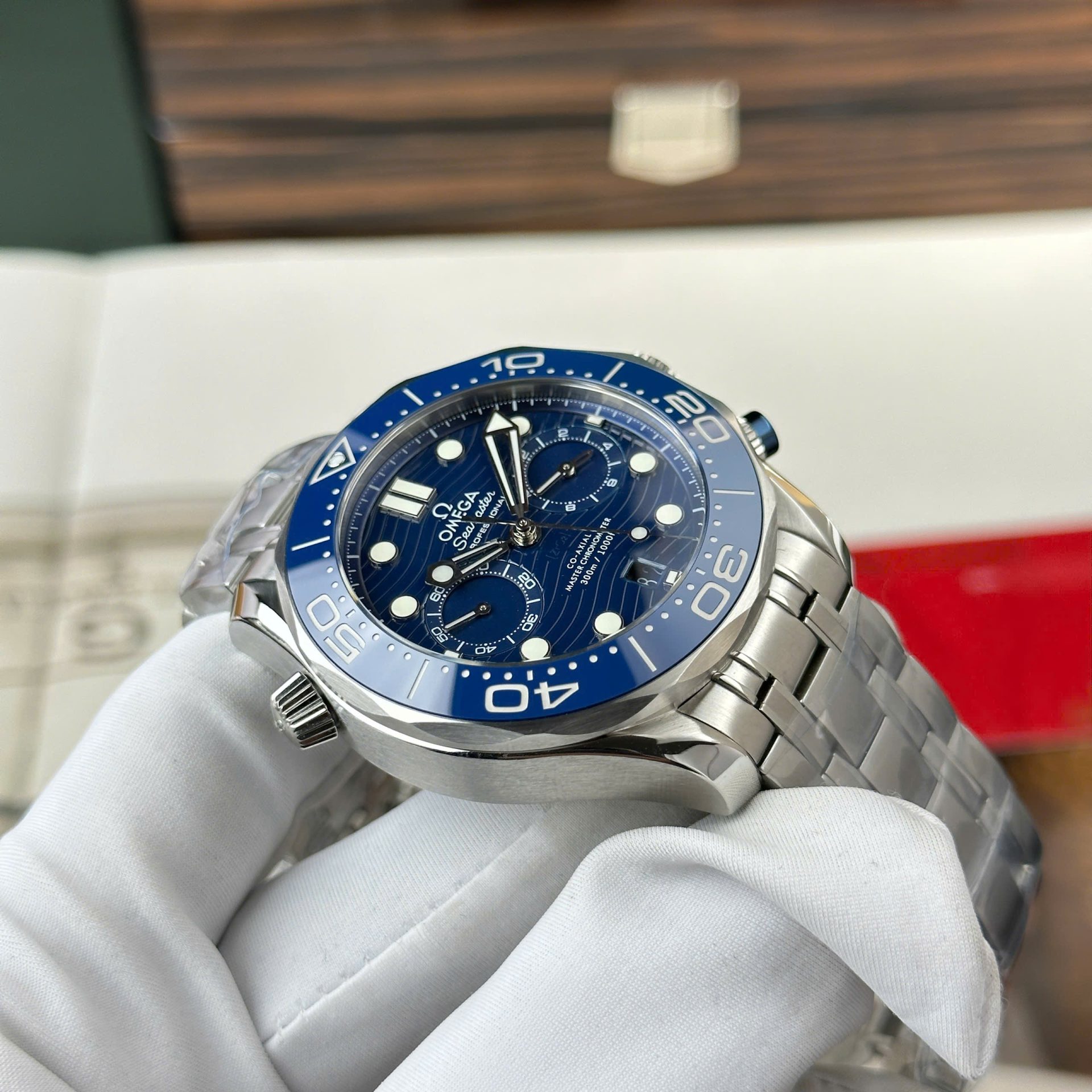 Omega Seamaster Diver 300M Chronograph Replica Watch Dial Blue N1 Factory 44mm - Top club