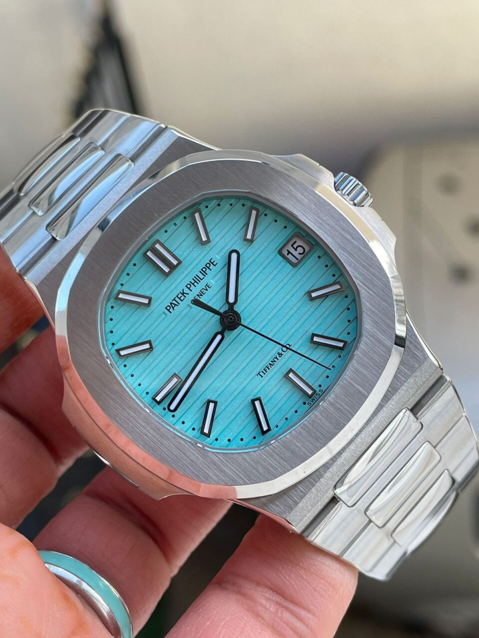 Replica PATEK PHILIPPE Nautilus 5711 3KF 1:1 Best Edition Tiffany Blue Dial on SS Bracelet A324 V2 - Elite Watch Atelier