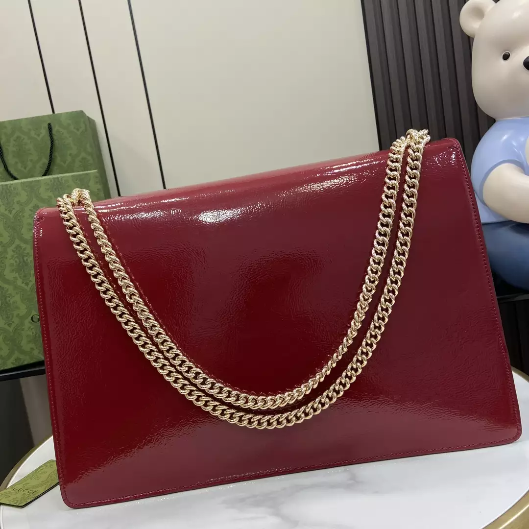 Dionysus Large Shoulder Bag in Rosso Ancora Patent Leather1:1High-quality replica