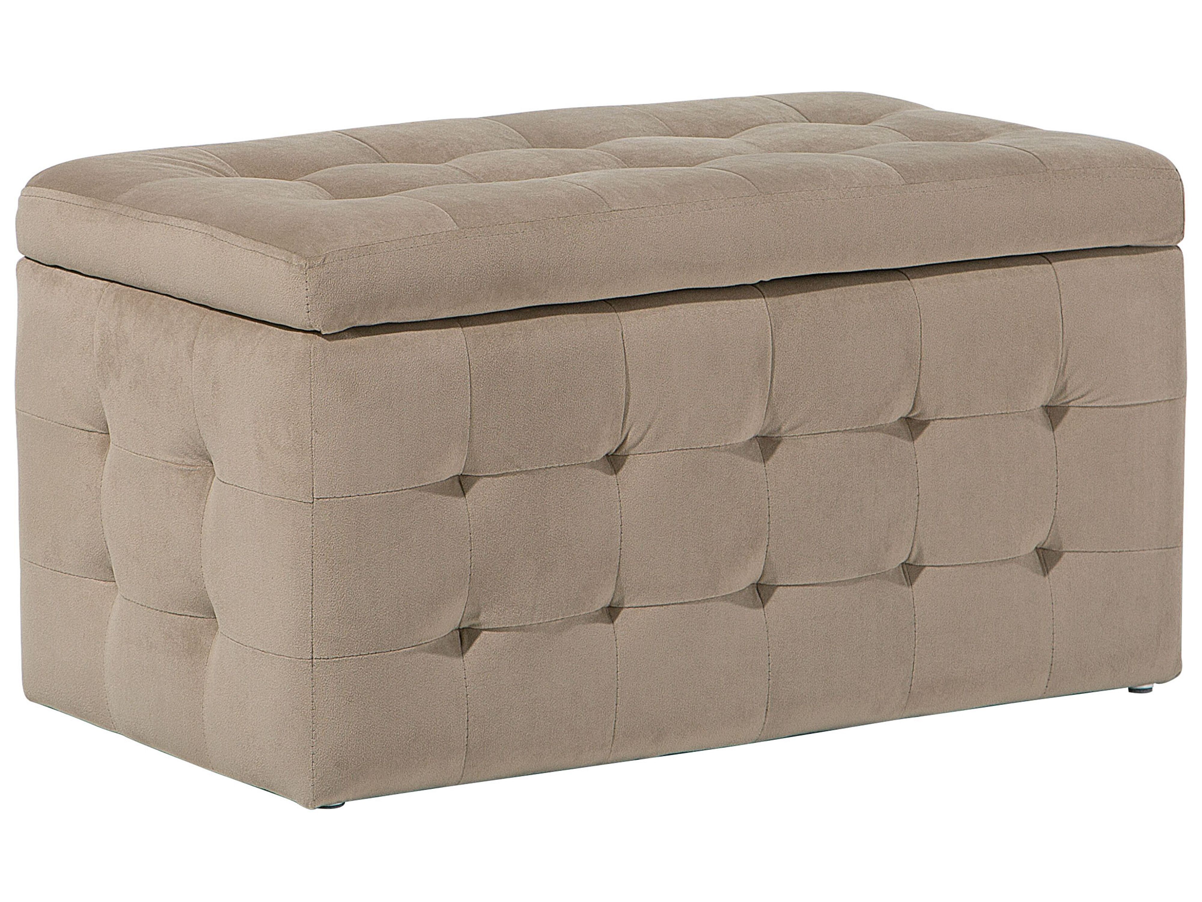 Storage Ottoman MICHIGAN Velvet Light Brown