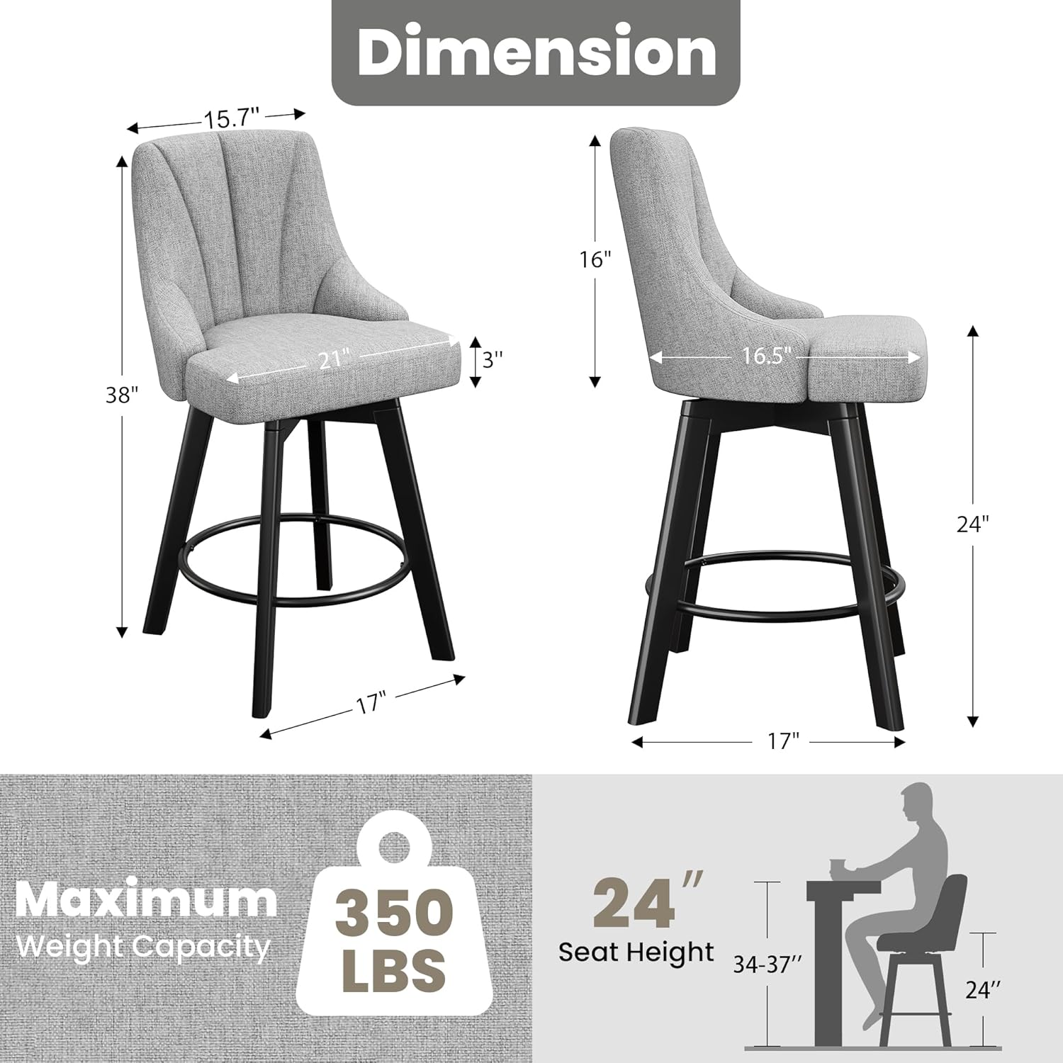 Bar Stools with Backs, 24