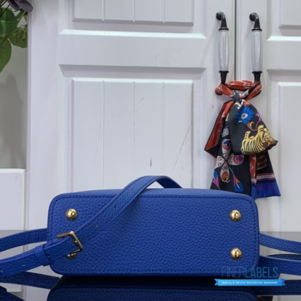 Royal Blue Pebbled Leather Mini Top Handle Handbag1:1High-quality replica