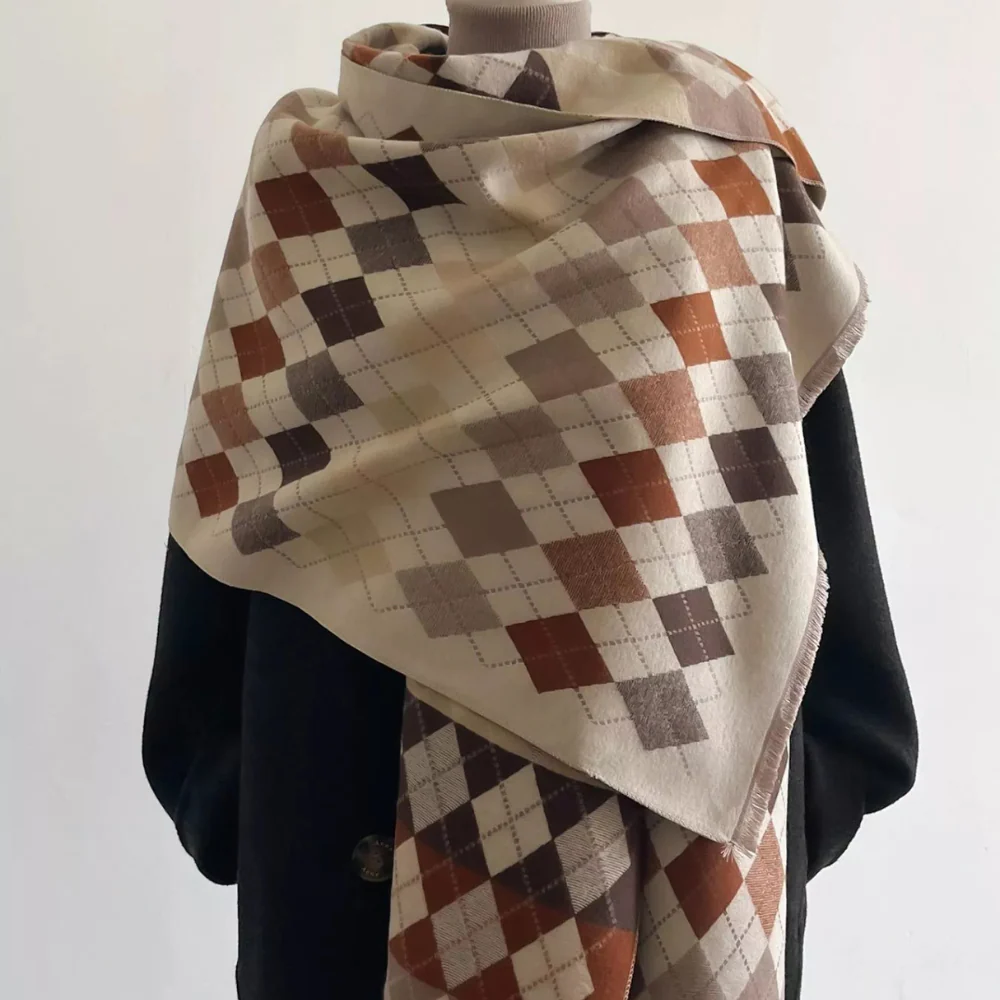 Diamond Pattern Warm Scarf - ZKZOOK