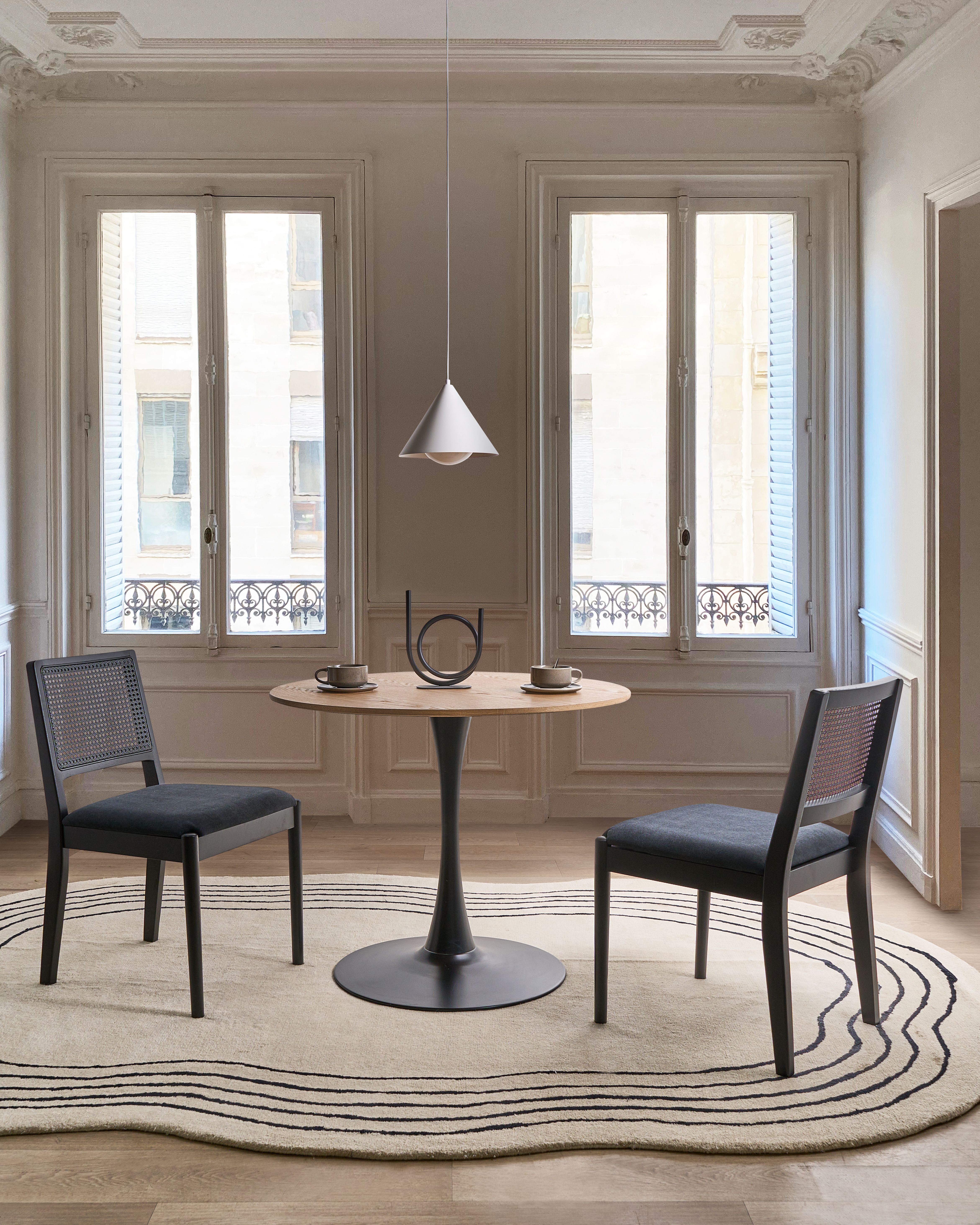 Set of 2 Dining Chairs TAMARAC Wood Black