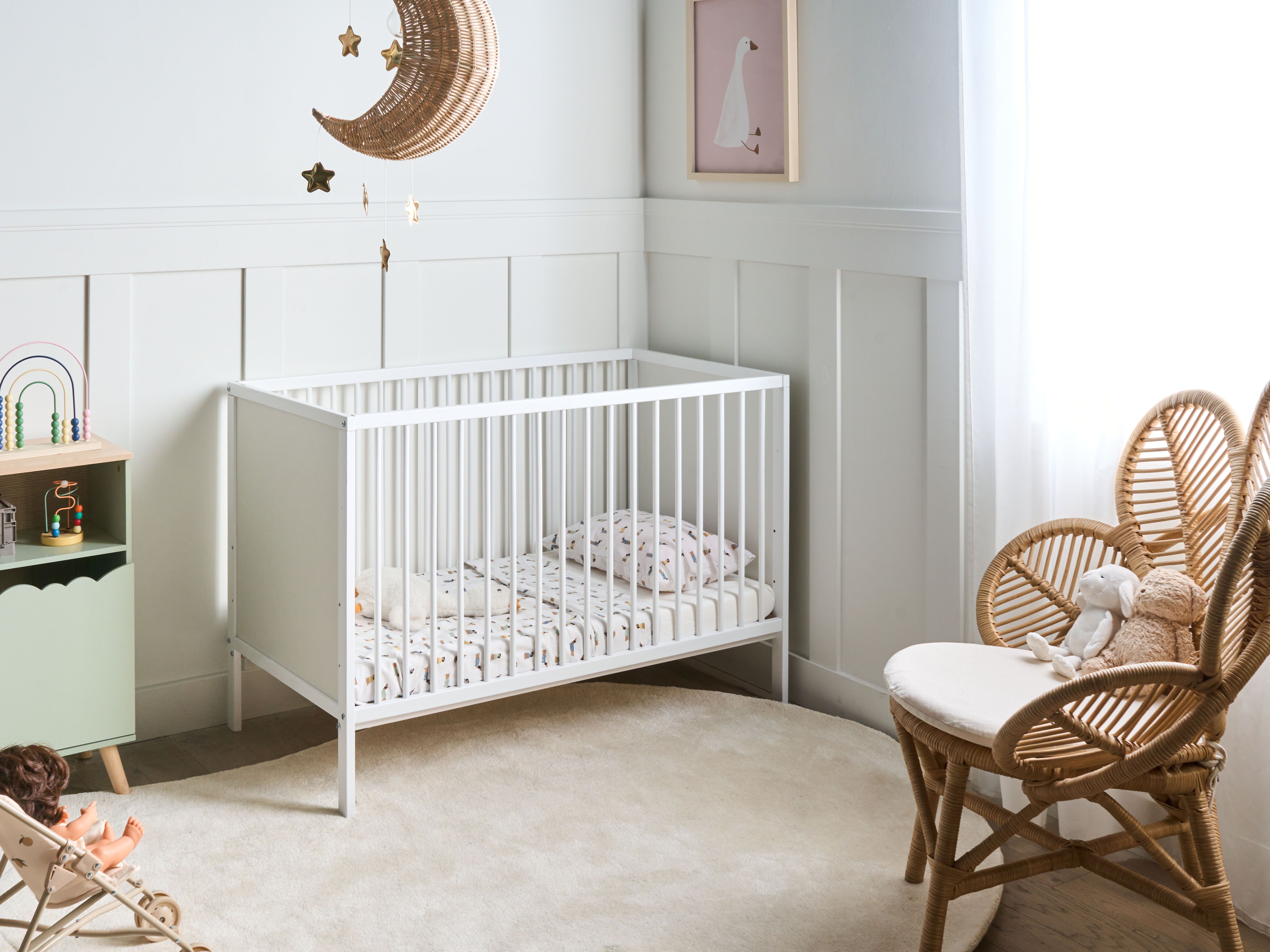 Baby Cot Bed ZAMA 60 x 120 cm White