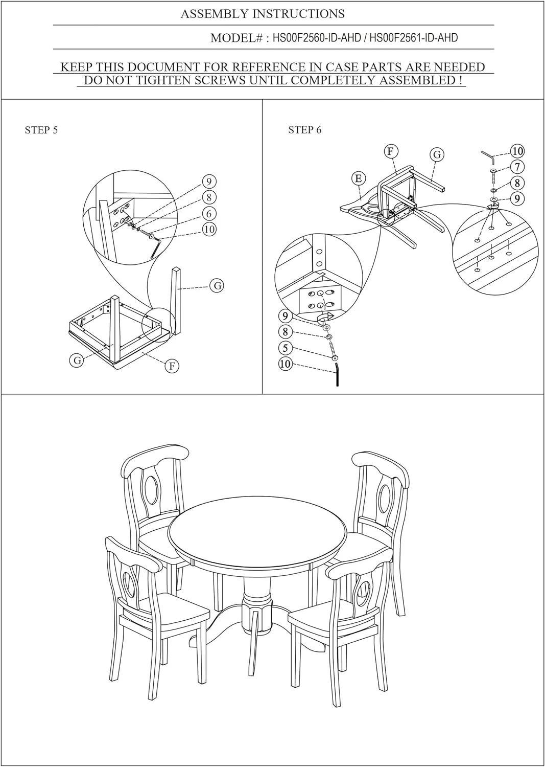 Sumdeal 5-Piece Farmhouse Dining Table Set, Wood Round Extendable Dining Table and 4 Upholstered Dining Chairs (Espresso-1Table 4 Chairs) - Image 28
