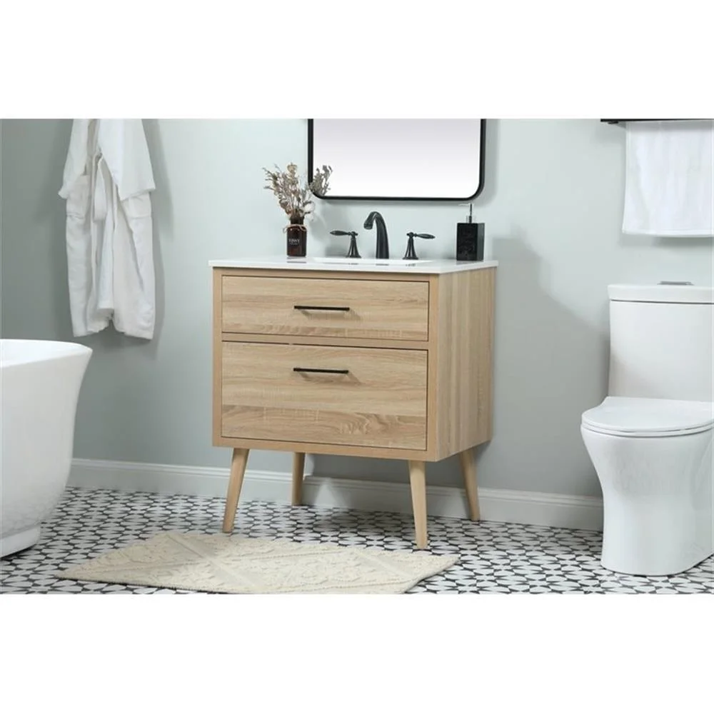 Elegant Kitchen and Bath 30 Inch Single Bathroom Vanity In Mango Wood