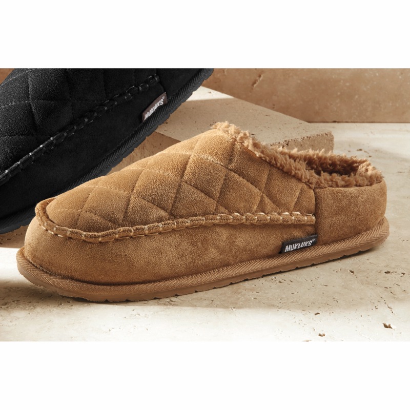 MUK LUKS Men's Pieced Scuff with Faux-Fur Lining - MIDNIGHT VELVET CATALOG
