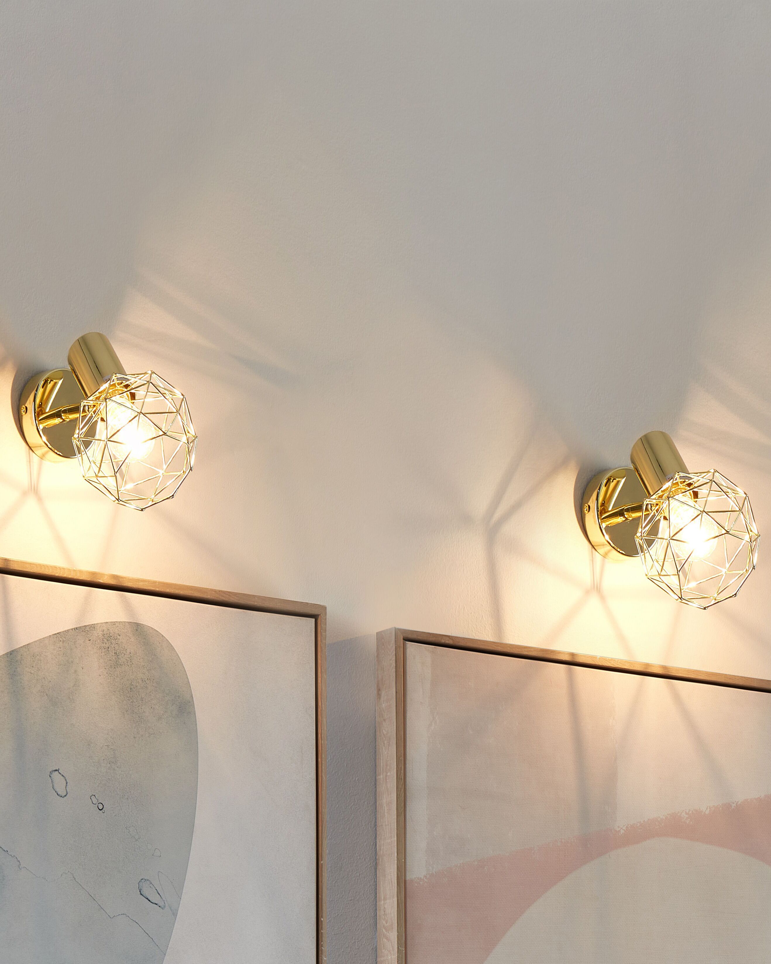 Set of 2 Spotlight Lamps CHENAB Adjustable Metal Gold