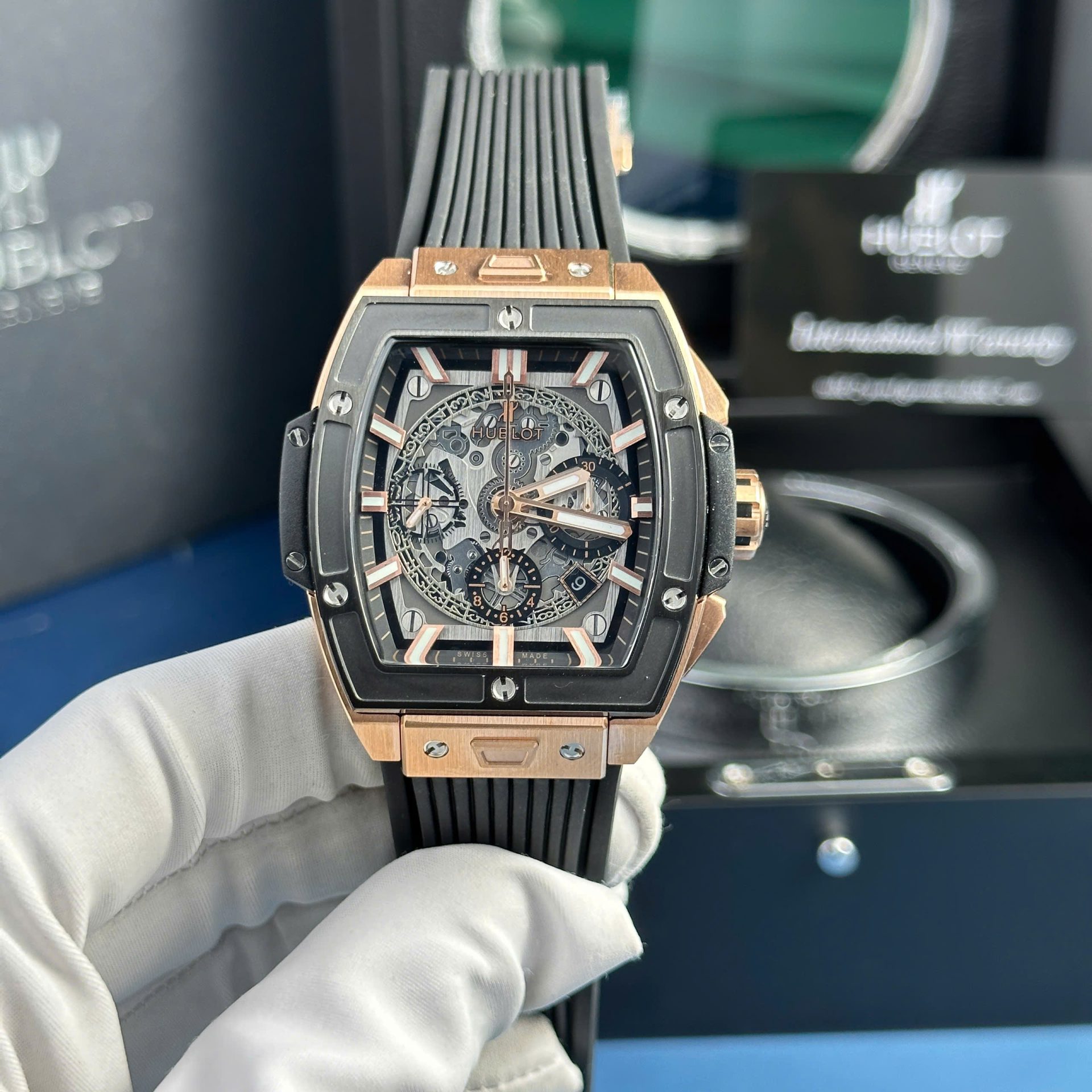 Hublot Spirit Of Big Bang King Gold Replica Watch Rubber Strap 42mm - Top club