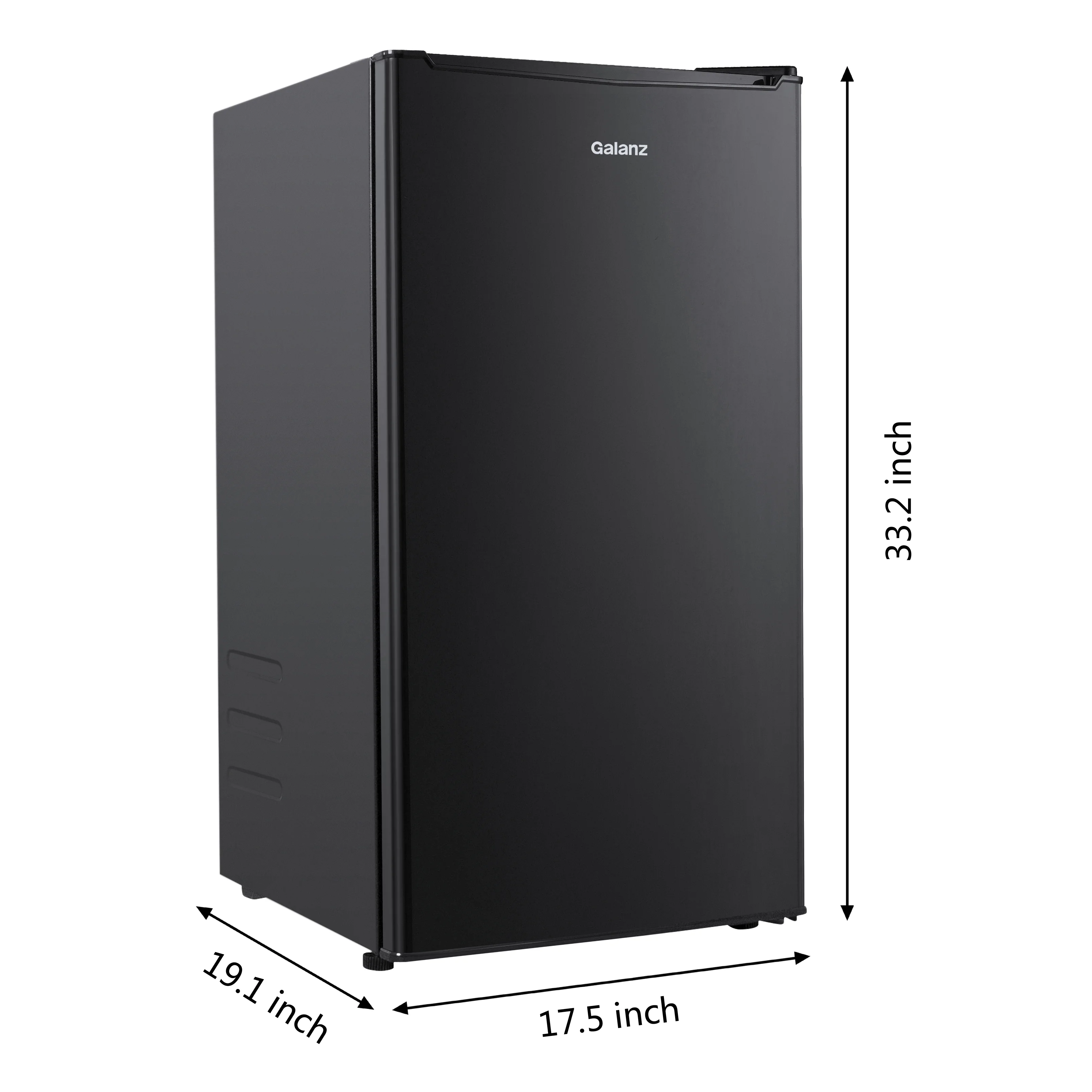 Galanz 3.3 Cu ft One Door Mini Fridge, Black Estar, New - Image 4