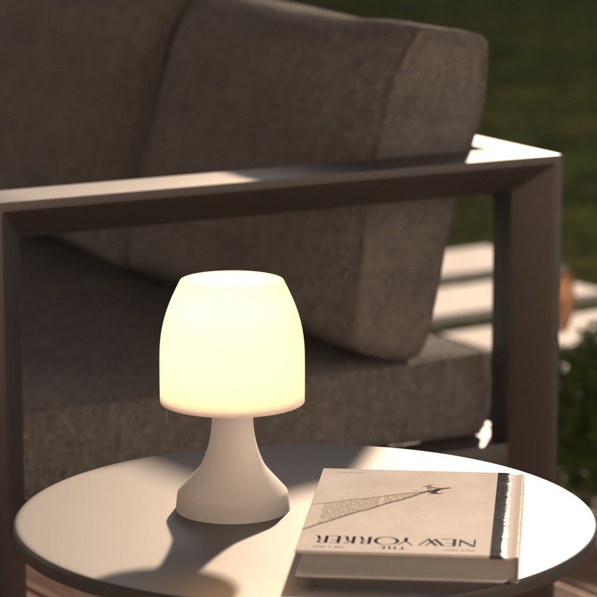 Outdoor lamp "Dokk" White, H.19 cm