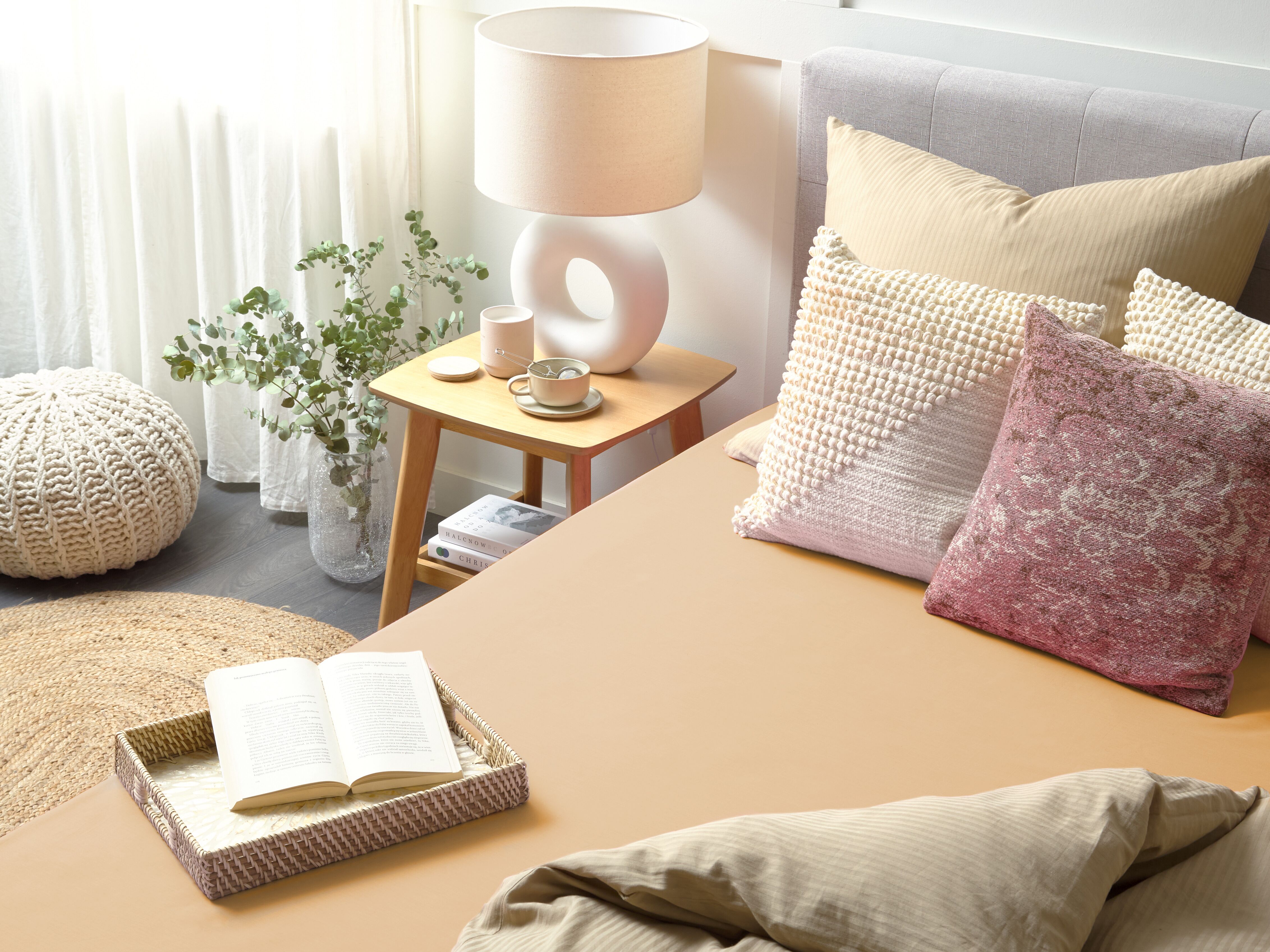 Fitted Sheet JANBU Cotton 200 x 200 cm Sand Beige