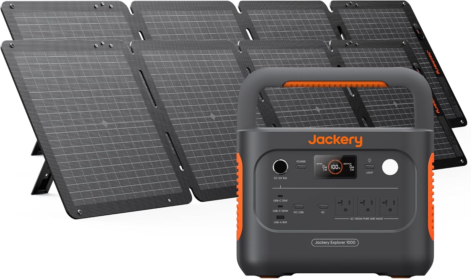 Jackery Solar Generator 1000 v2 with 200W Solar Panel,1070Wh Portable Power Station LiFePO4 Battery,1500W AC/100W USB-C Output, 1Hr Fast Charge for Outdoor,Off-Grid Living,RV,Emergency - Wholesale & Influencer