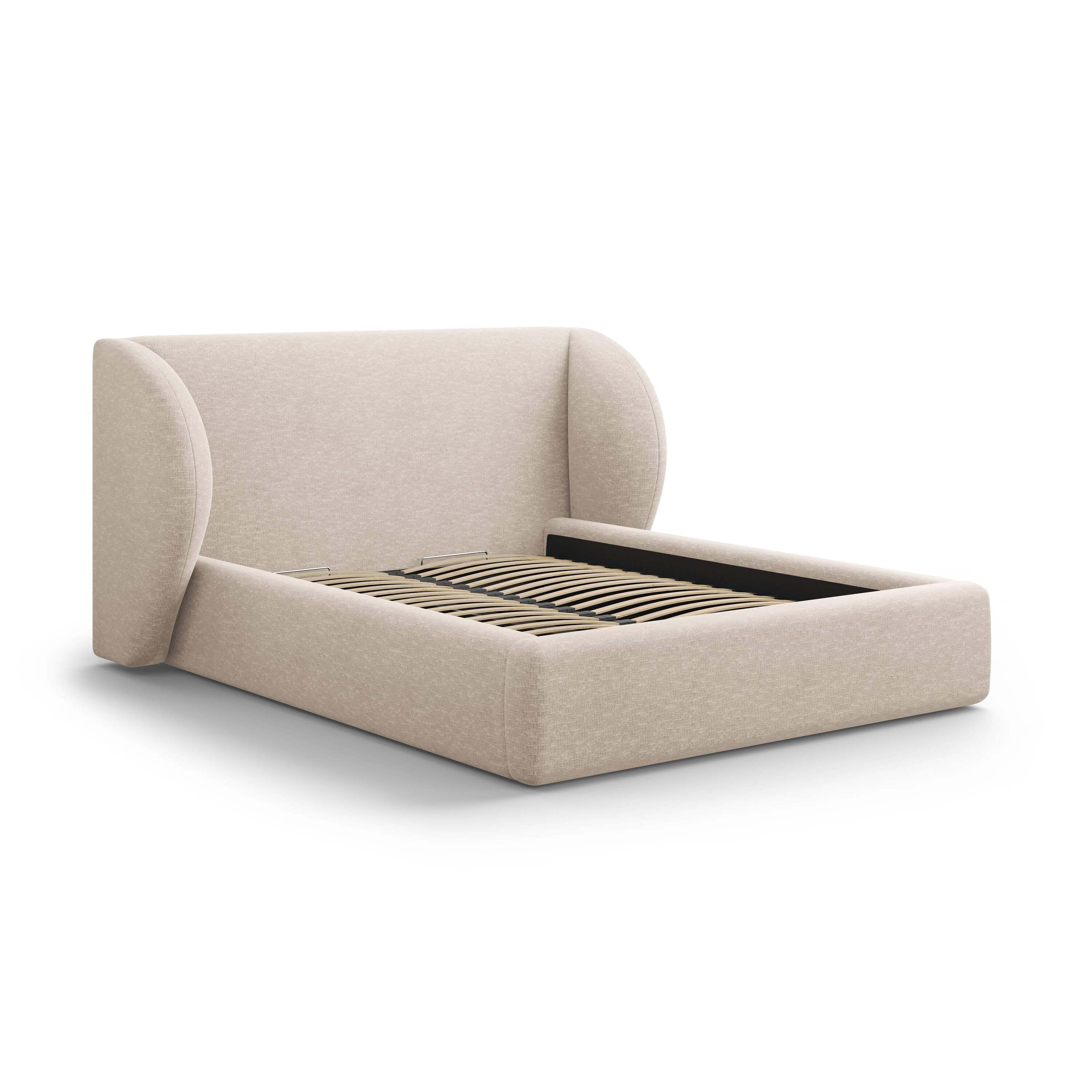 Micadoni Bedframe Miley met Opbergruimte - 140 x 200 cm - Chenille - B