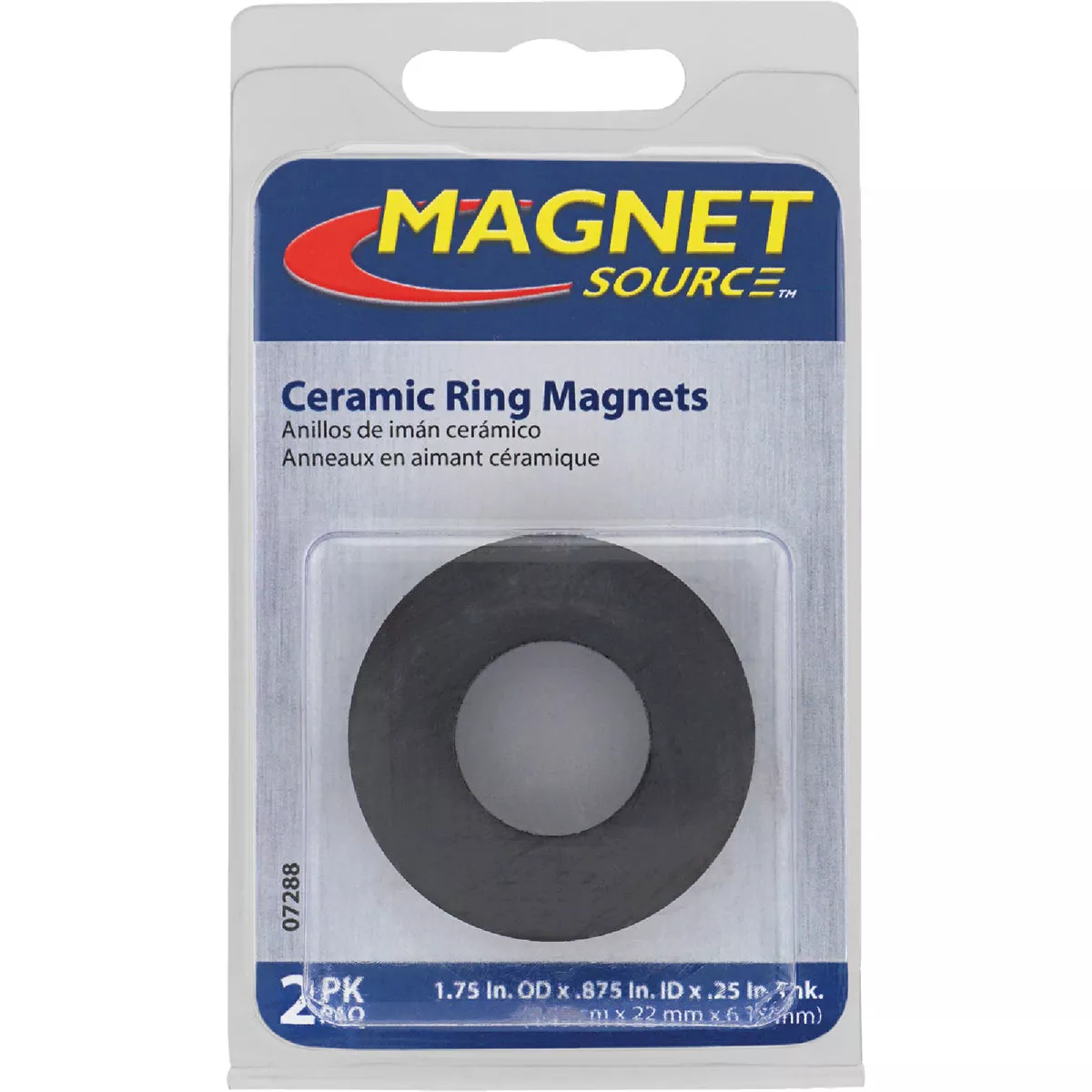 MagnetSource 1-3/4 In. Ceramic Magnet Ring (2-Pack)