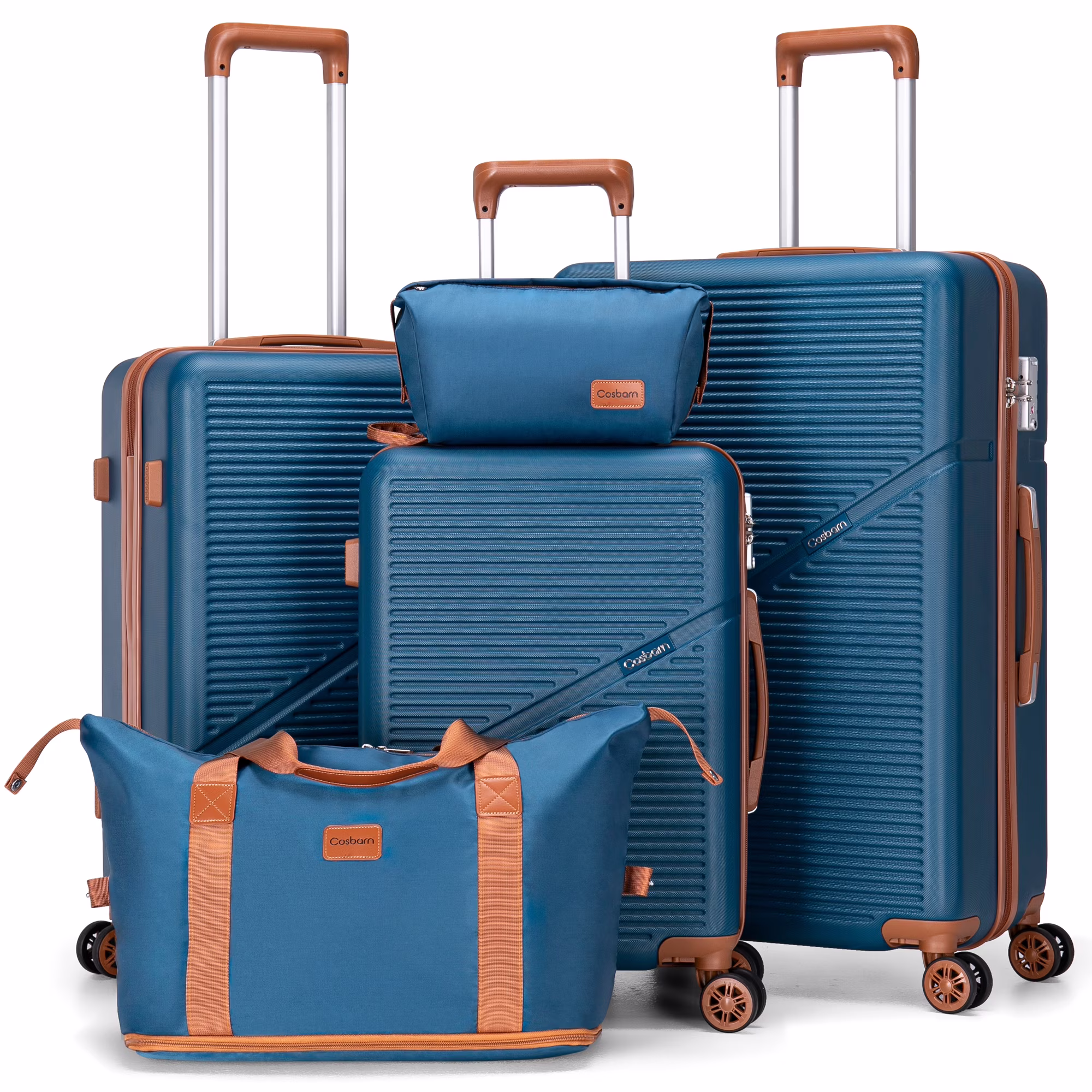 Cosbarn 5 Piece Luggage Sets ABS Hardshell Lightweight Suitcases Sets with TSA Lock Durable Spinner Wheels - Image 7