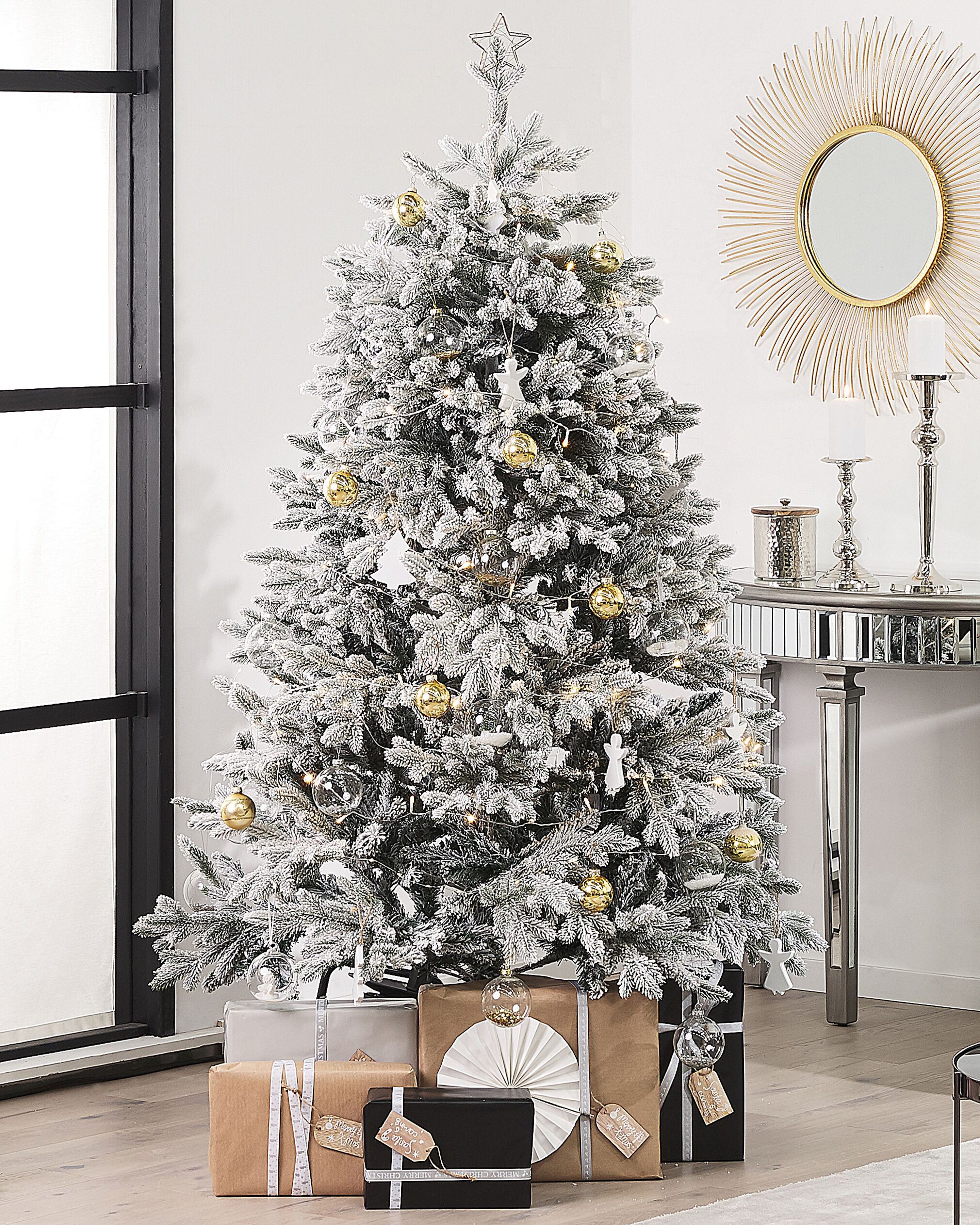Artificial Snowy Christmas Tree FORAKER 180 cm White