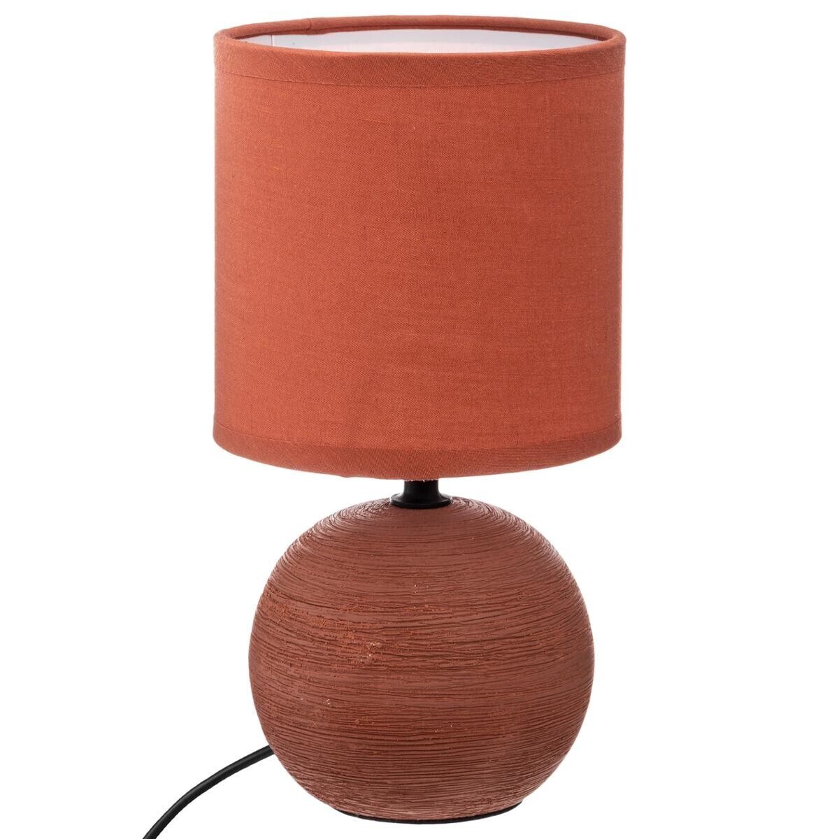 Ceramic lamp "Tim&eacute;o" Terracotta pink striated, H.25 cm
