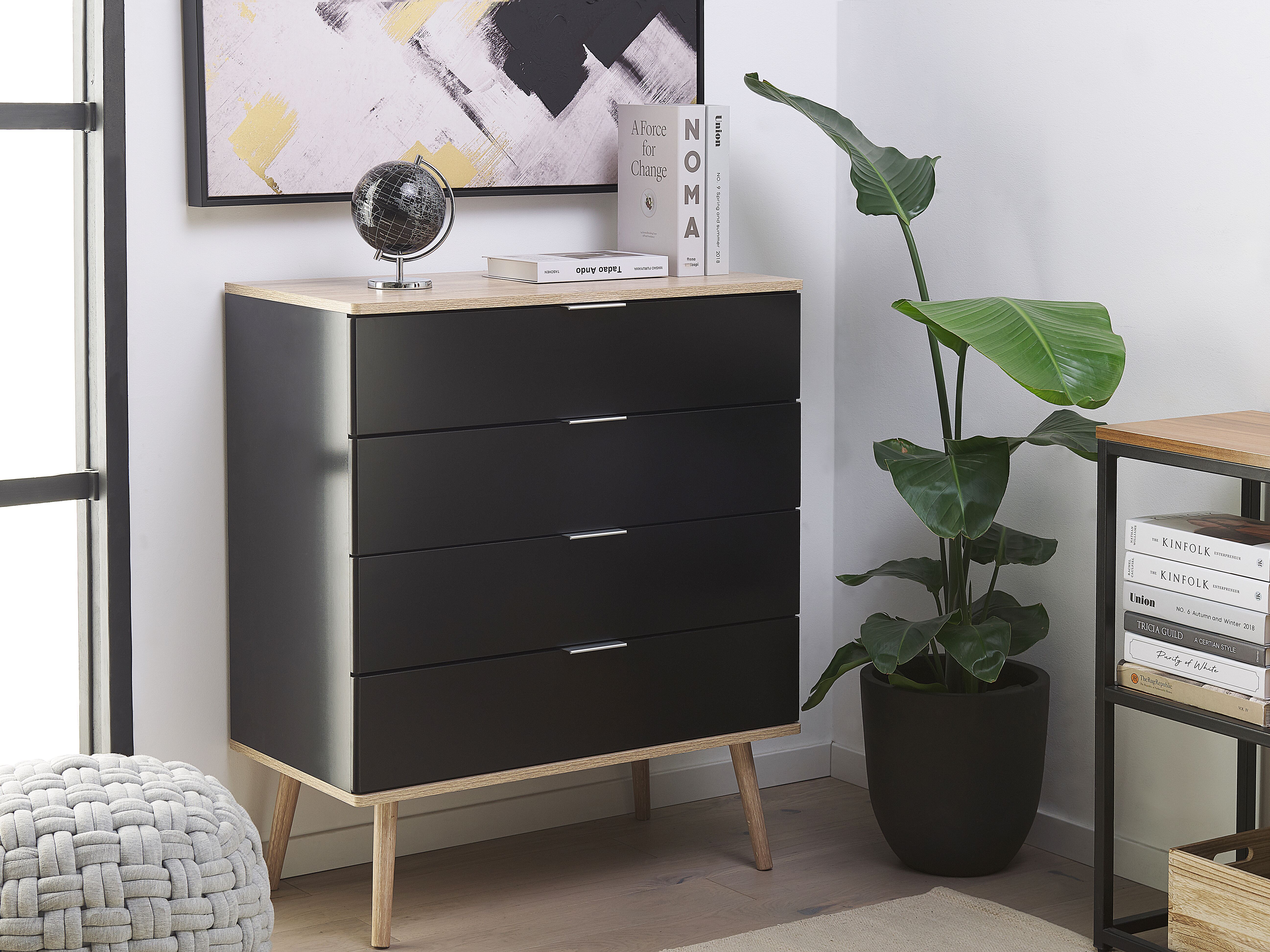 4 Drawer Chest WALPI Black