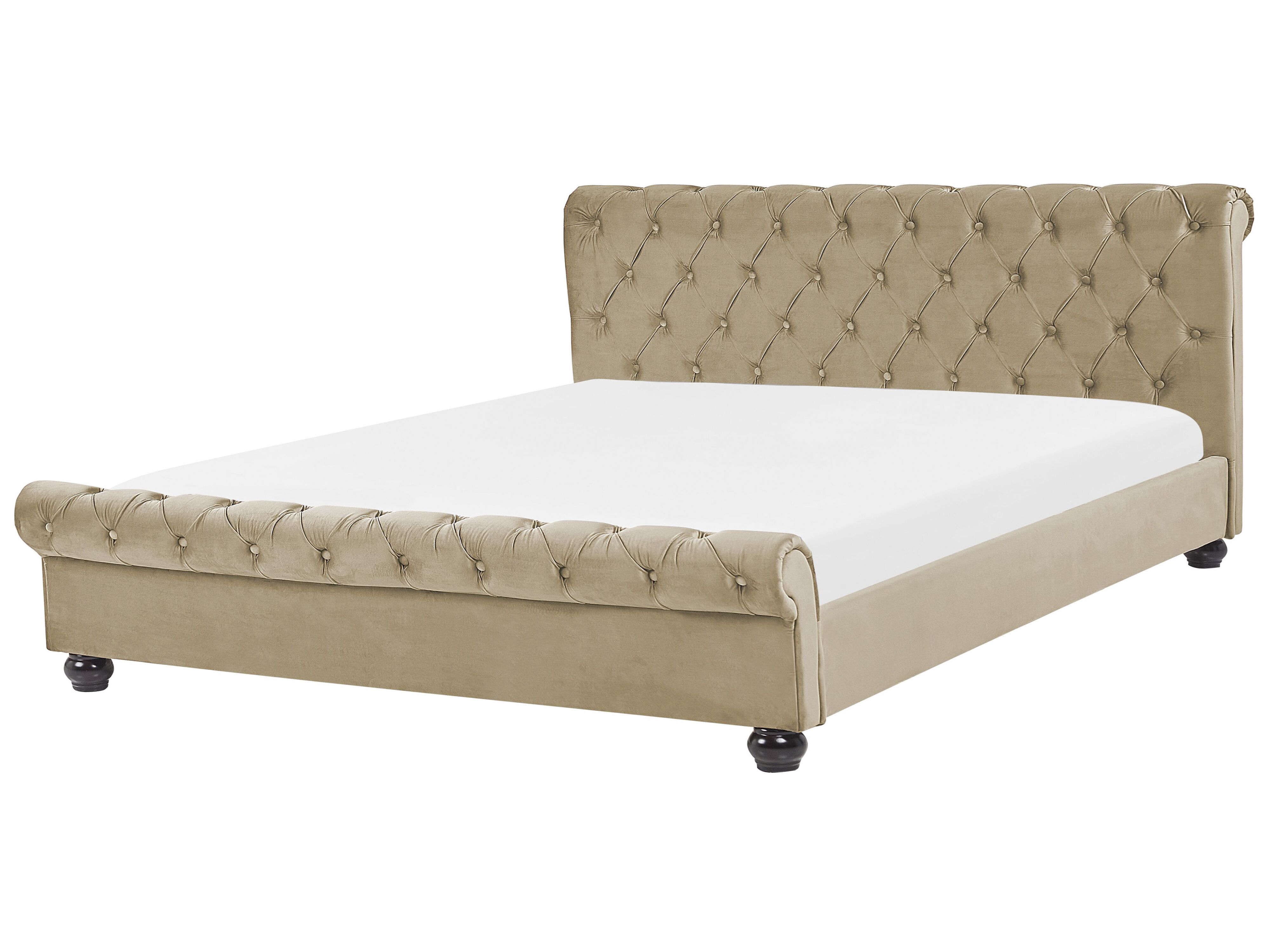 Bed Velvet AVALLON 180 x 200 cm (EU Super King) Beige