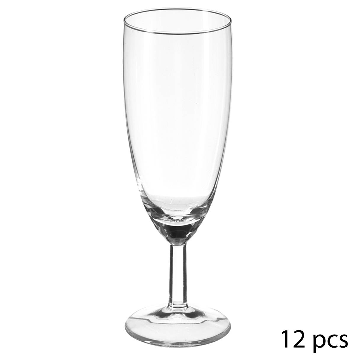 Set of 12 "Fiona" champagne flutes 150 ml, Transparent