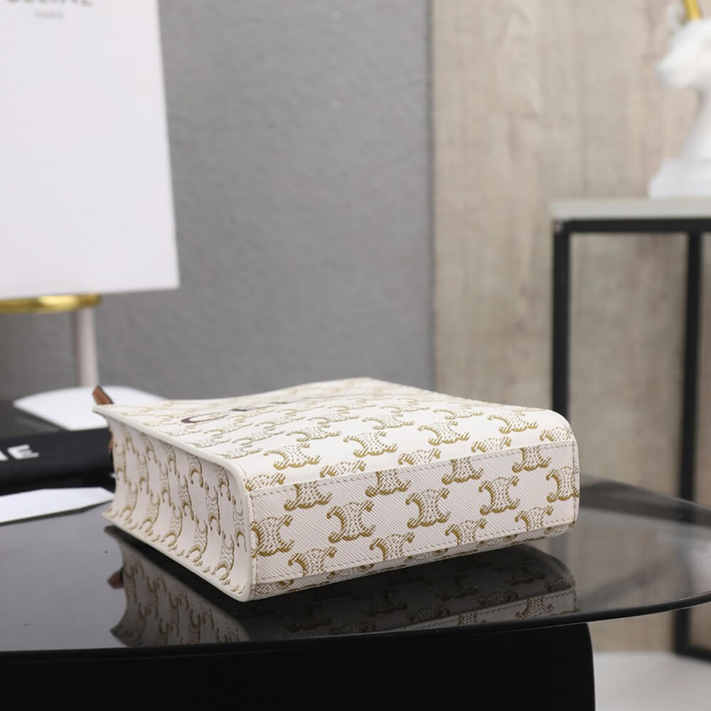 Celine Mini Vertical Cabas Bag in Triomphe Canvas With Celine Print1:1High-quality replica