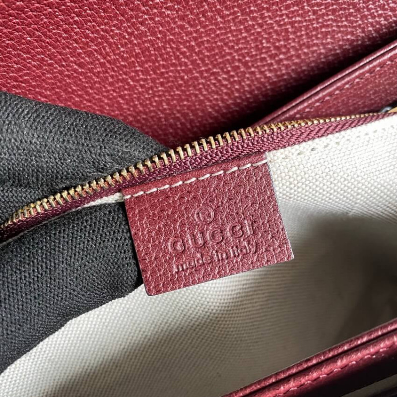 Replica Gucci Horsebit 1955 Small Bag 602204 In Burgundy Gg Canvas1:1High-quality replica