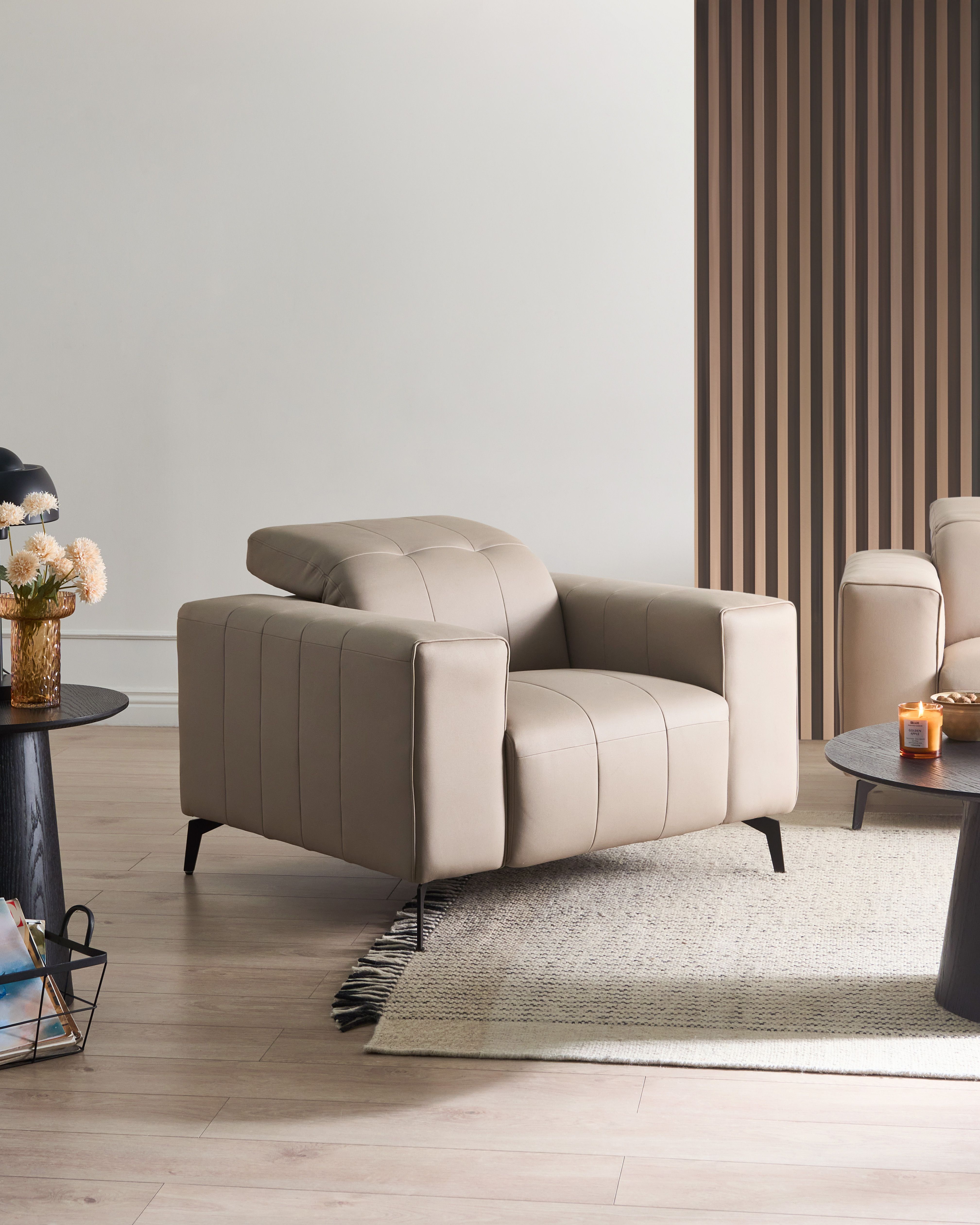 Armchair OMMEL Faux Leather Taupe