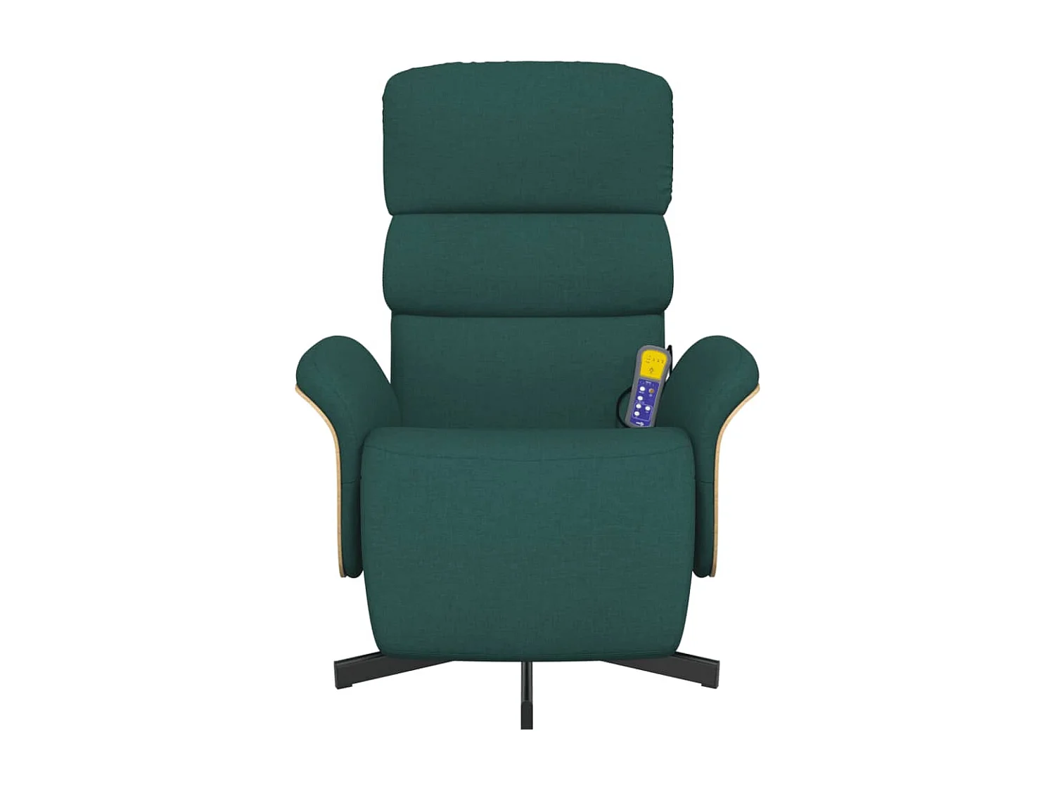 Fauteuil inclinable-Fauteuil salon de massage et repose-pieds vert foncé tissu SHL5135