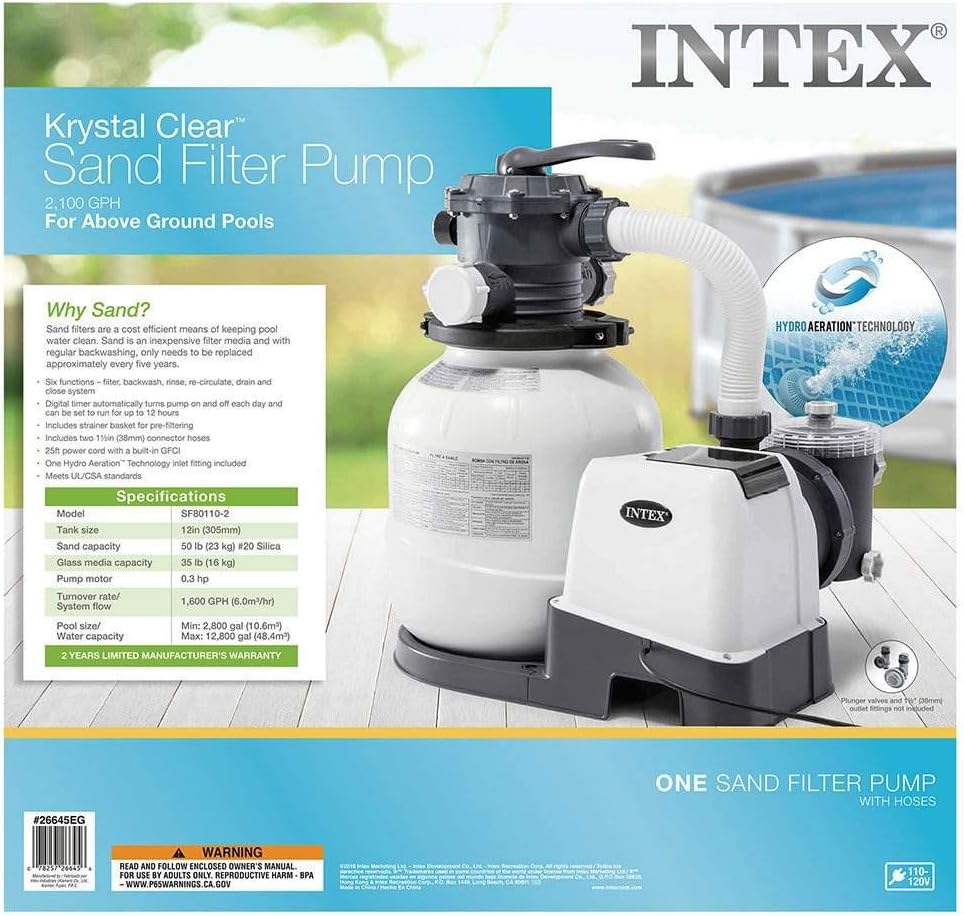 Intex Krystal Clear 16 Inch 3,000 GPH Above-Ground Pool Sand Filter Pump - 26651EG - Image 24 Intex Krystal Clear 16 Inch 3,000 GPH Above-Ground Pool Sand Filter Pump - 26651EG - Image 24