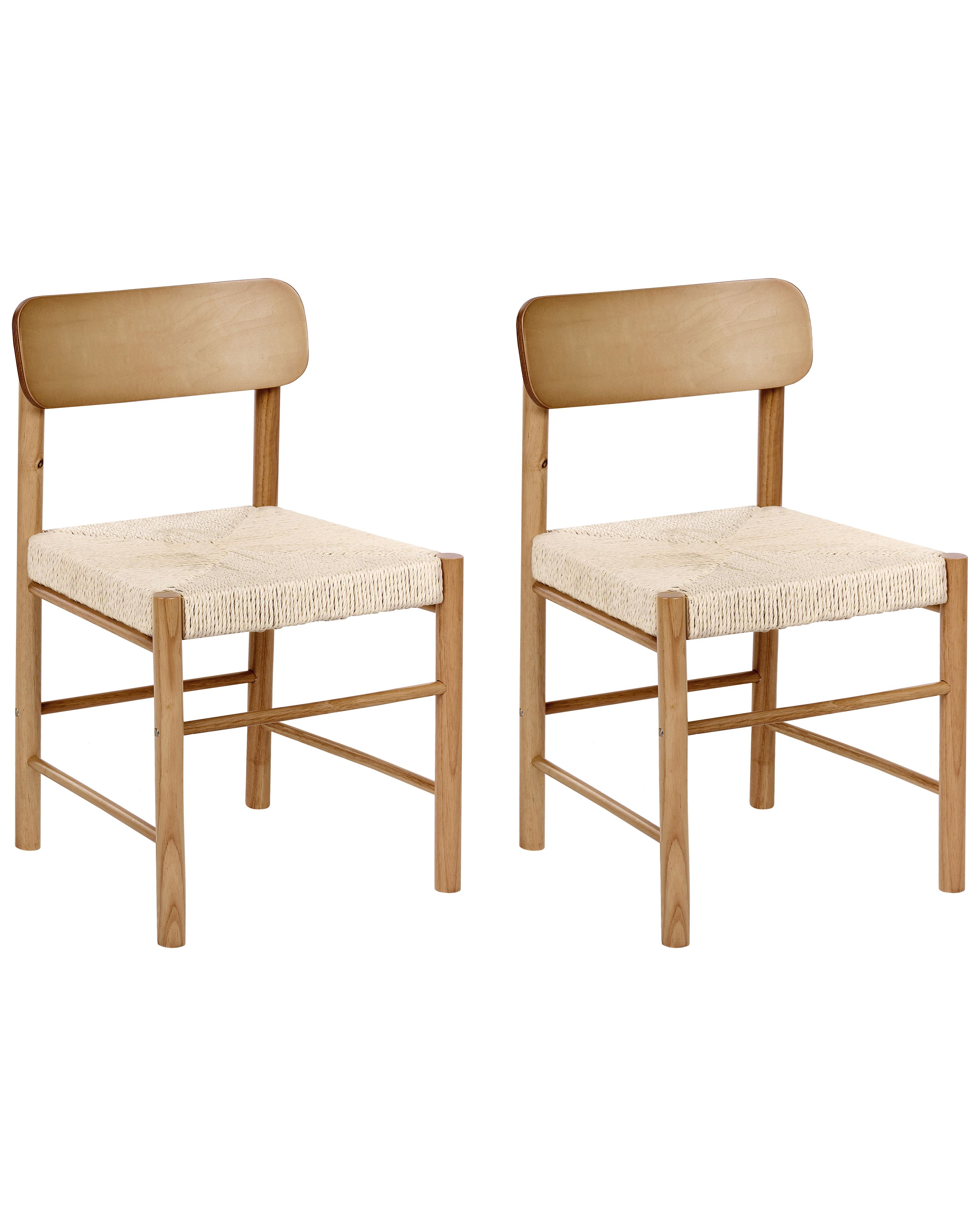 Set of 2 Dining Chairs DIGNE Wood Brown