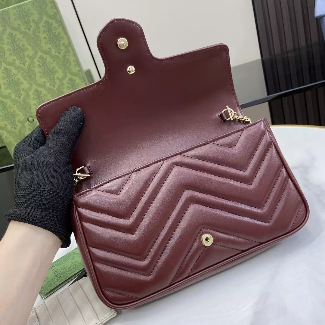 GG Marmont Mini Bag in Rosso Ancora Red Leather1:1High-quality replica