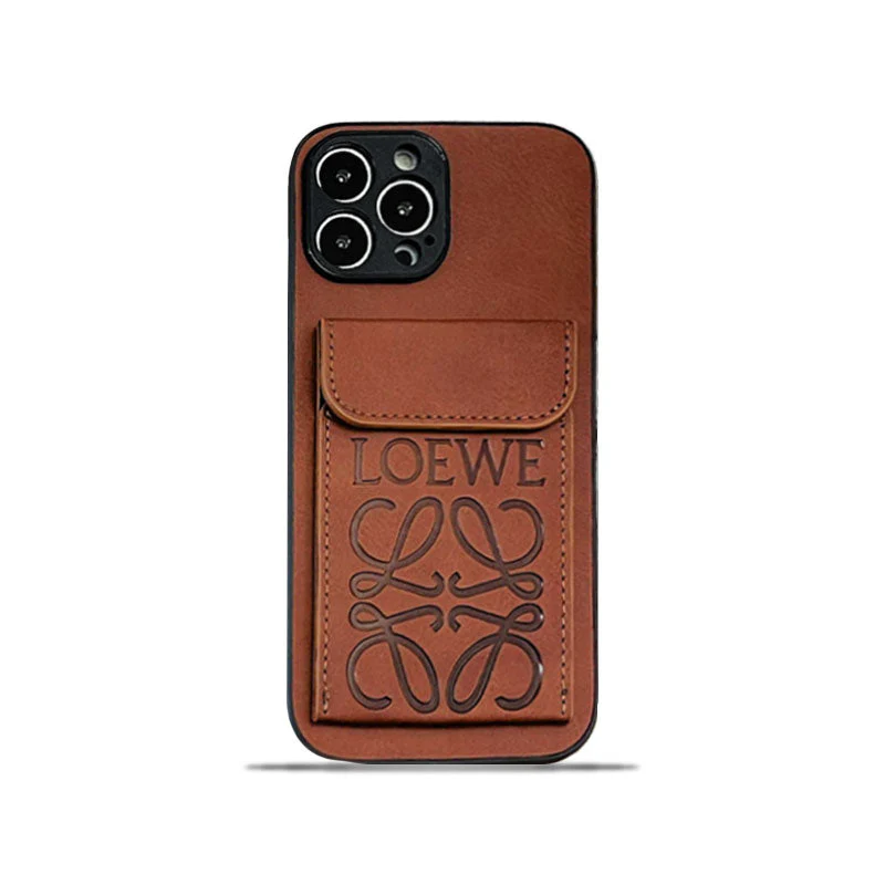 LOEWE iPhone Case With Card Holder Brown-LZP241448 - Wholesale & Influencer