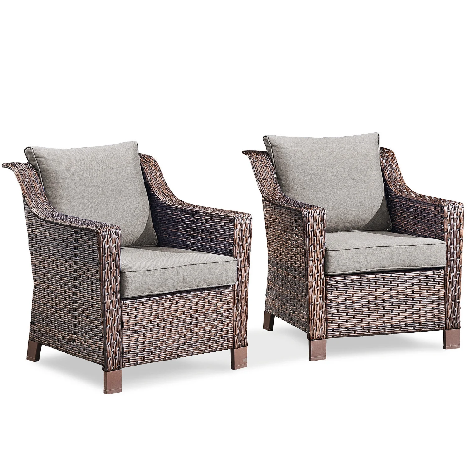 Bellefurn Outdoor Wicker Patio Chairs Set of 2 with Side Table,All-Weather Wicker Rattan Chairs Patio Furniture Chairs for Porch Balcony Backyard Yard Deck - Image 19