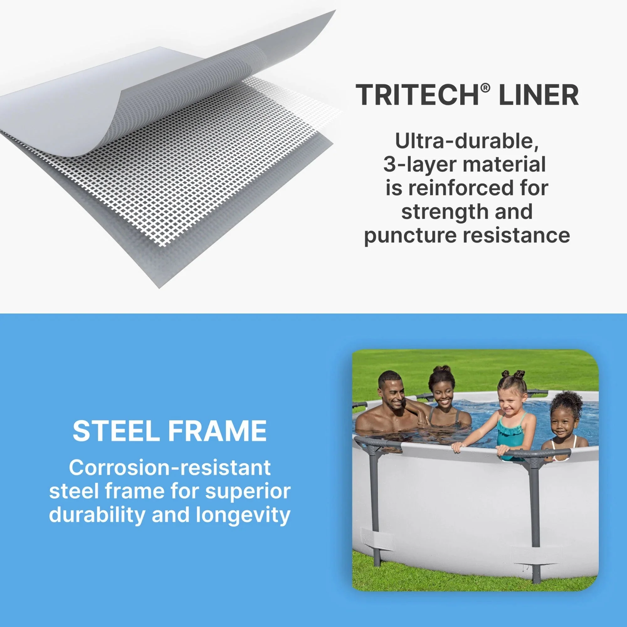Bestway Steel Frame Above Ground Swimming Pool Set 10' x 30in - 2 Pack - Image 3 Bestway Steel Frame Above Ground Swimming Pool Set 10' x 30in - 2 Pack - Image 3