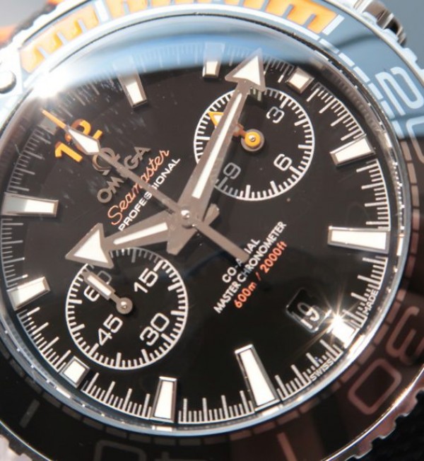 Replica Omega OMF Planet Ocean Master Chronometer SS Black/Orange Bezel Black Dial Nylon A9900 - Elite Watch Atelier