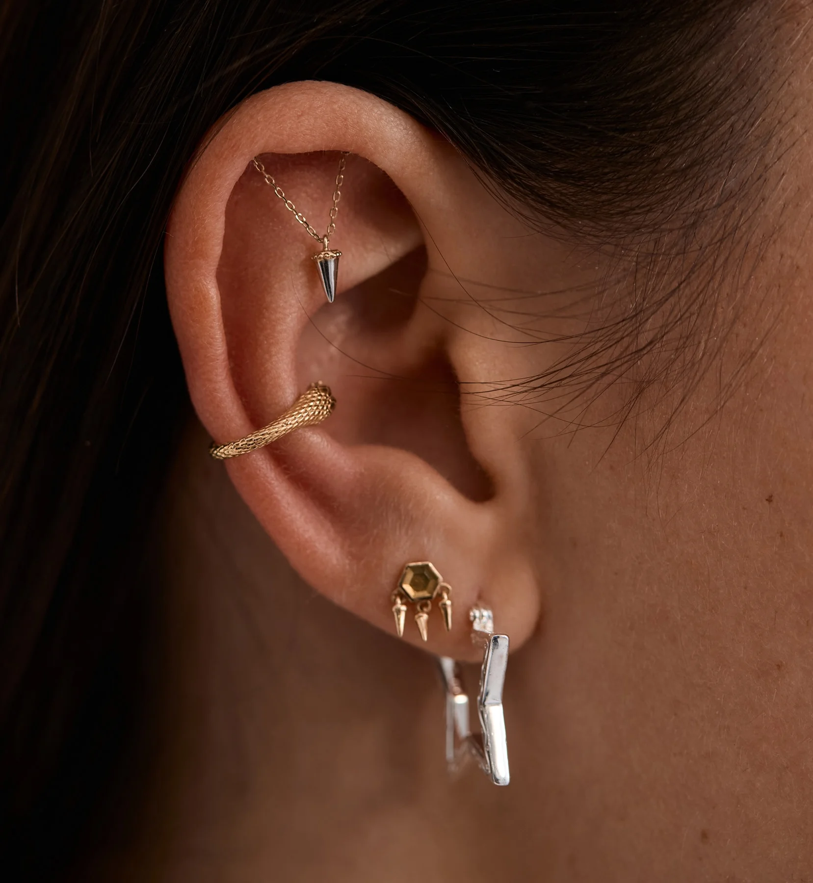 Whispering Serpent Ear Cuff 9K