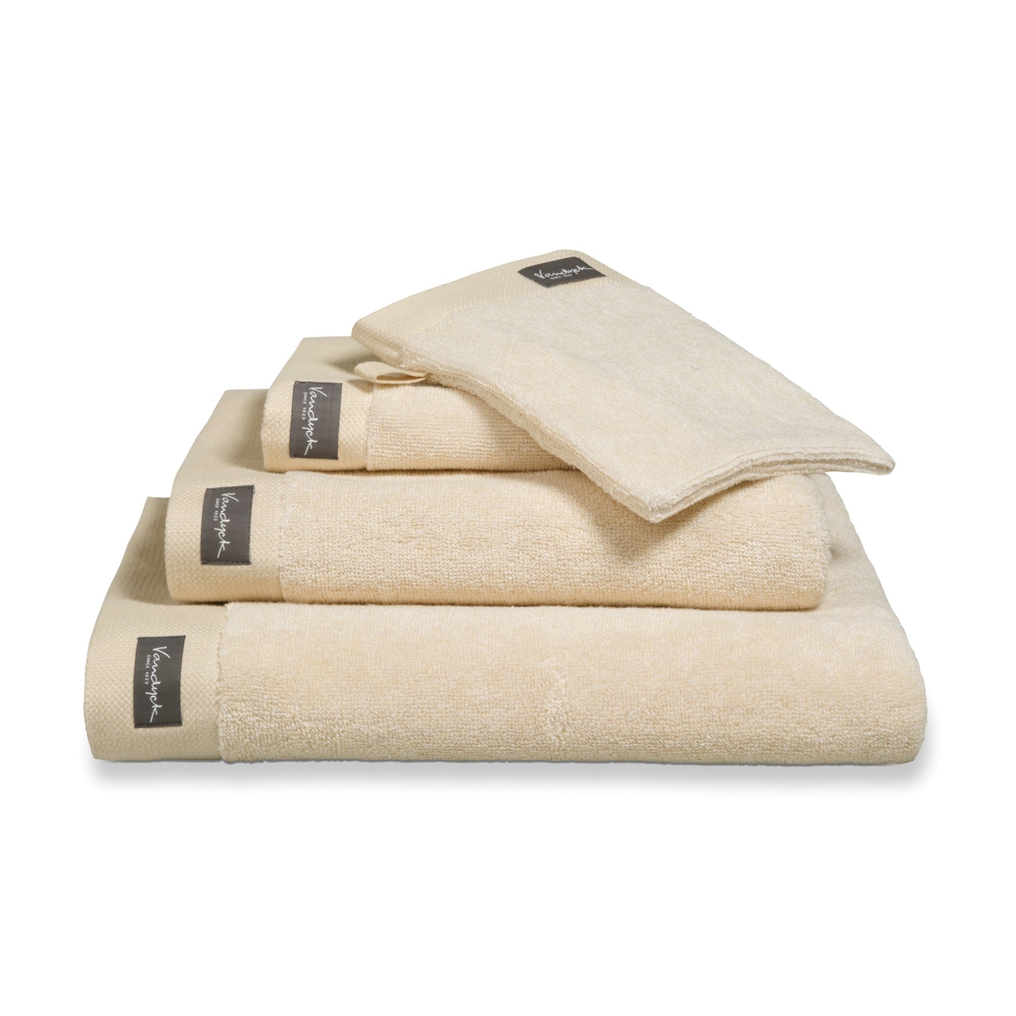 Badlaken Home Mouliné Bleached Sand   Beige   Geel   Katoen