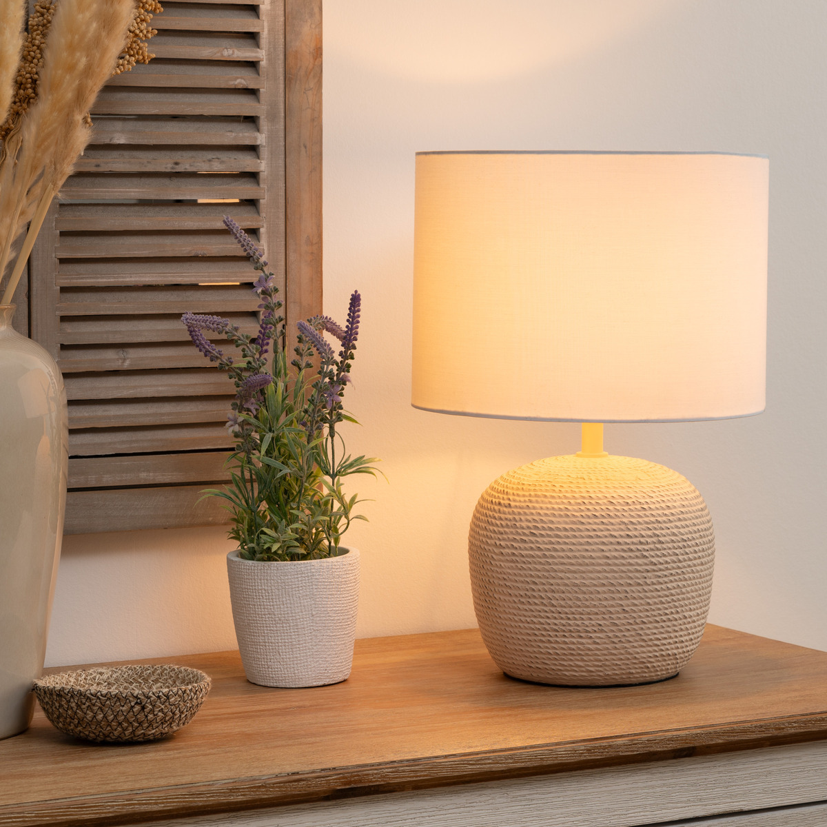 Ceramic lamp "Davia" White, H.40 cm