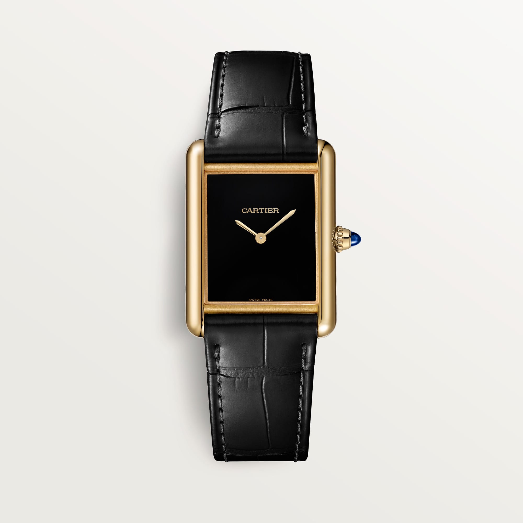 Tank Louis fake cartier watch large model Manufacture mechanical movement with manual winding(1:1 replica) - Top club