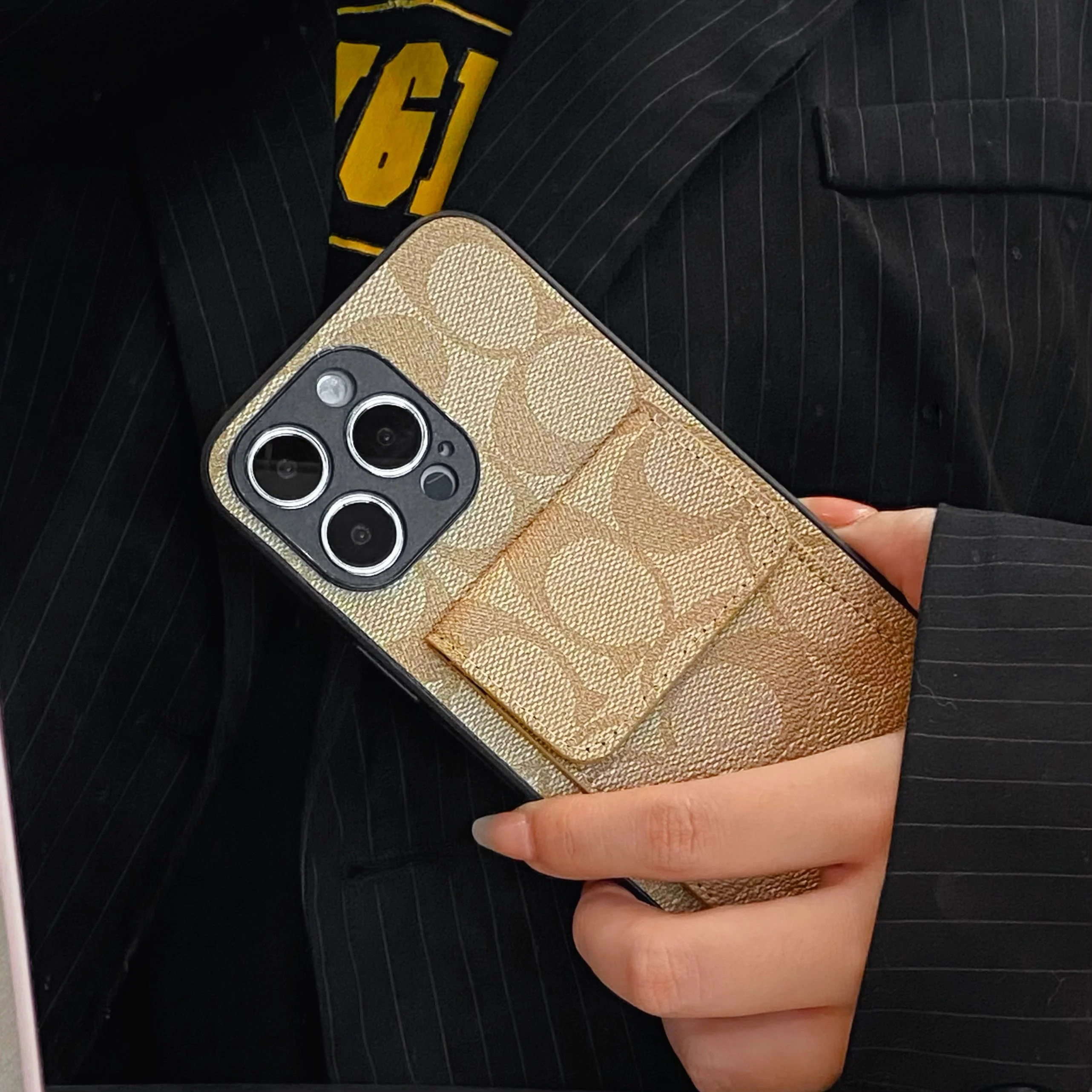 Coach iPhone Case With  Wallet Coffee-HP240513 - Wholesale & Influencer