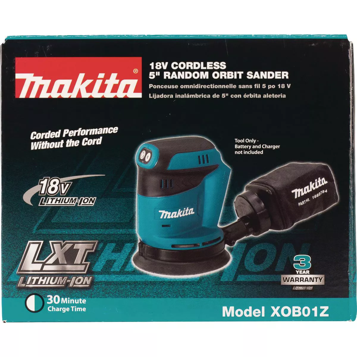 Makita 18V LXT Lithium-Ion 5 In. Cordless Random Orbit Sander (Tool Only)
