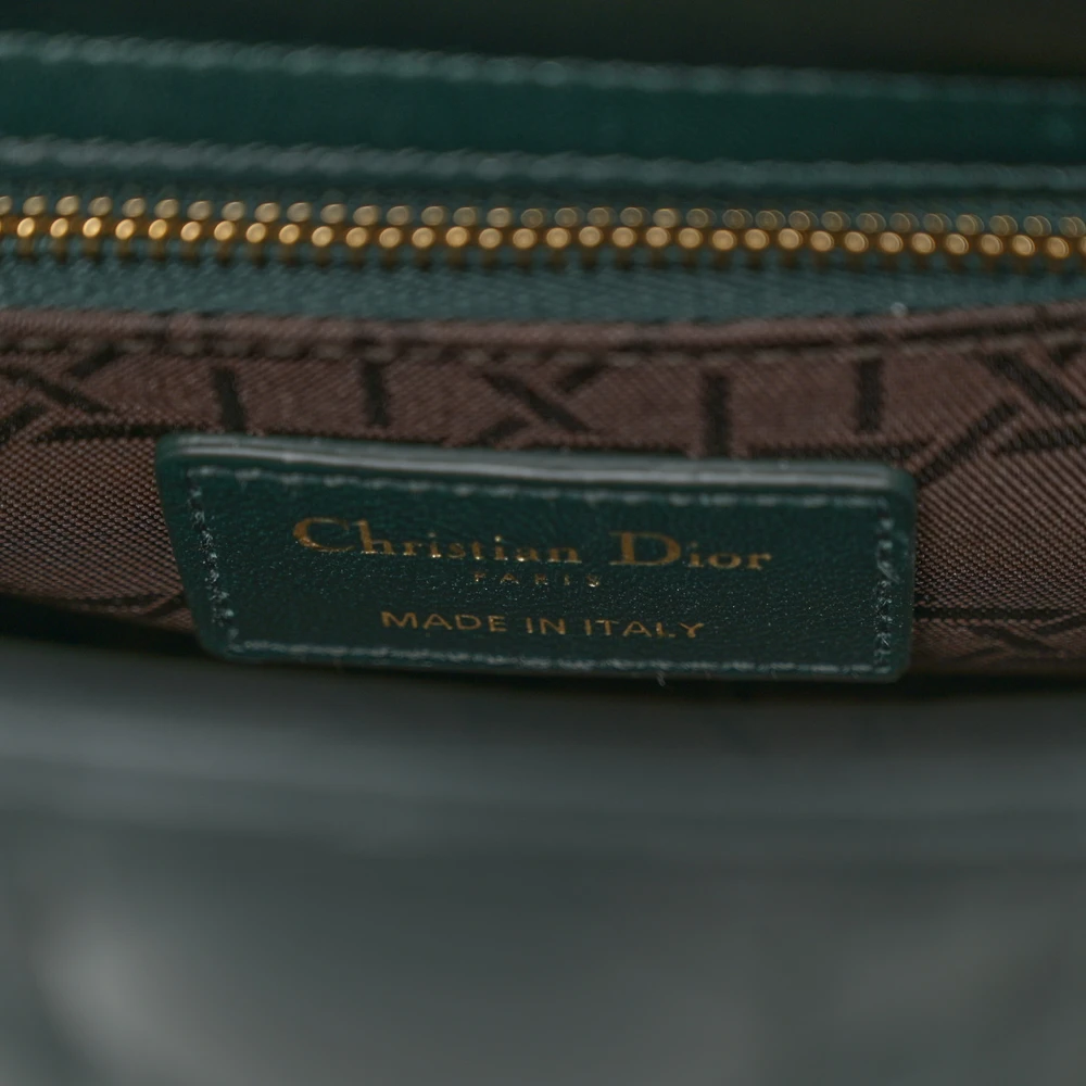 Dior Dark Green Cannage Leather Mini Lady Superfake Handbag