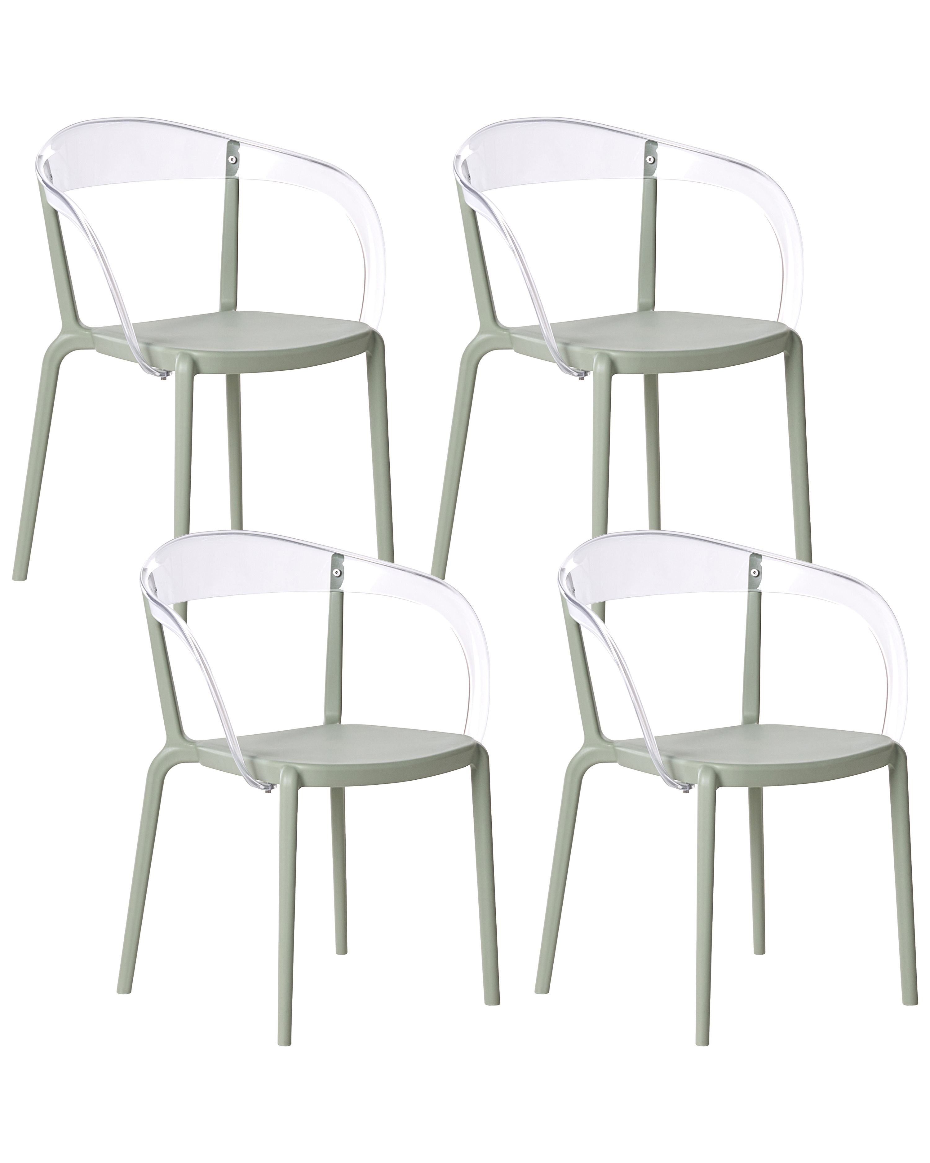 Set of 4 Garden Chairs MALEVIZI Stacking Light Green