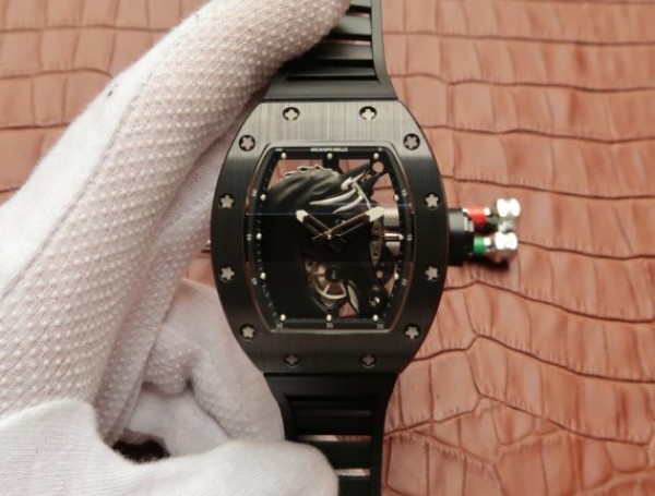 Replica Richard Mille RM52-02 Horse Unique Piece Real Ceramic Black Rubber Strap MIYOTA8215 - Top club