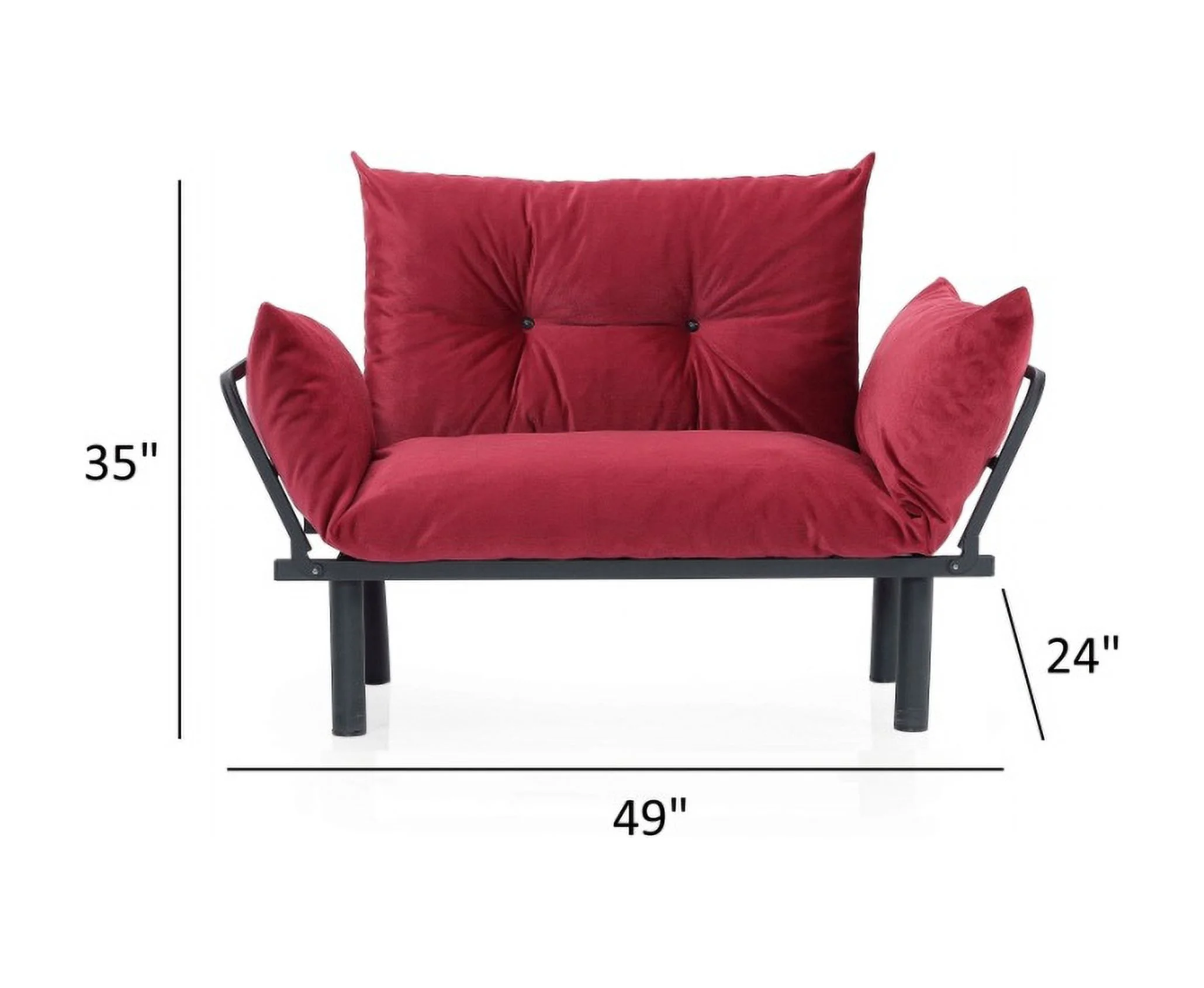 JINS&VICO Futon Love Seats with Adjustable Backrest, 2 Seat Convertible Sofa for Living Room, Small Space, Offices, Dorm, Studio,Sofa Chair(Pink) - Image 52