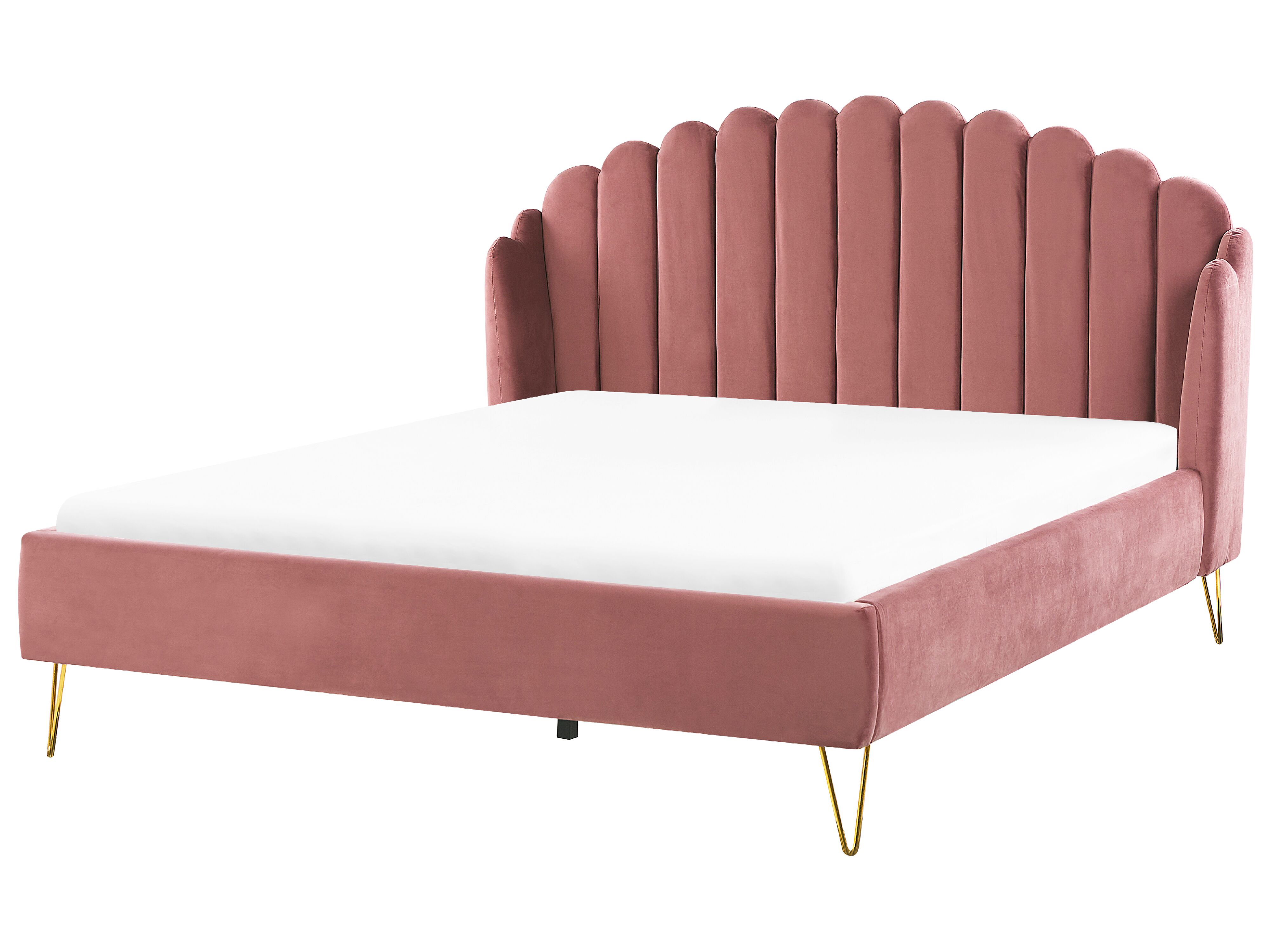 Bed Velvet AMBILLOU 180 x 200 cm (EU Super King) Pink