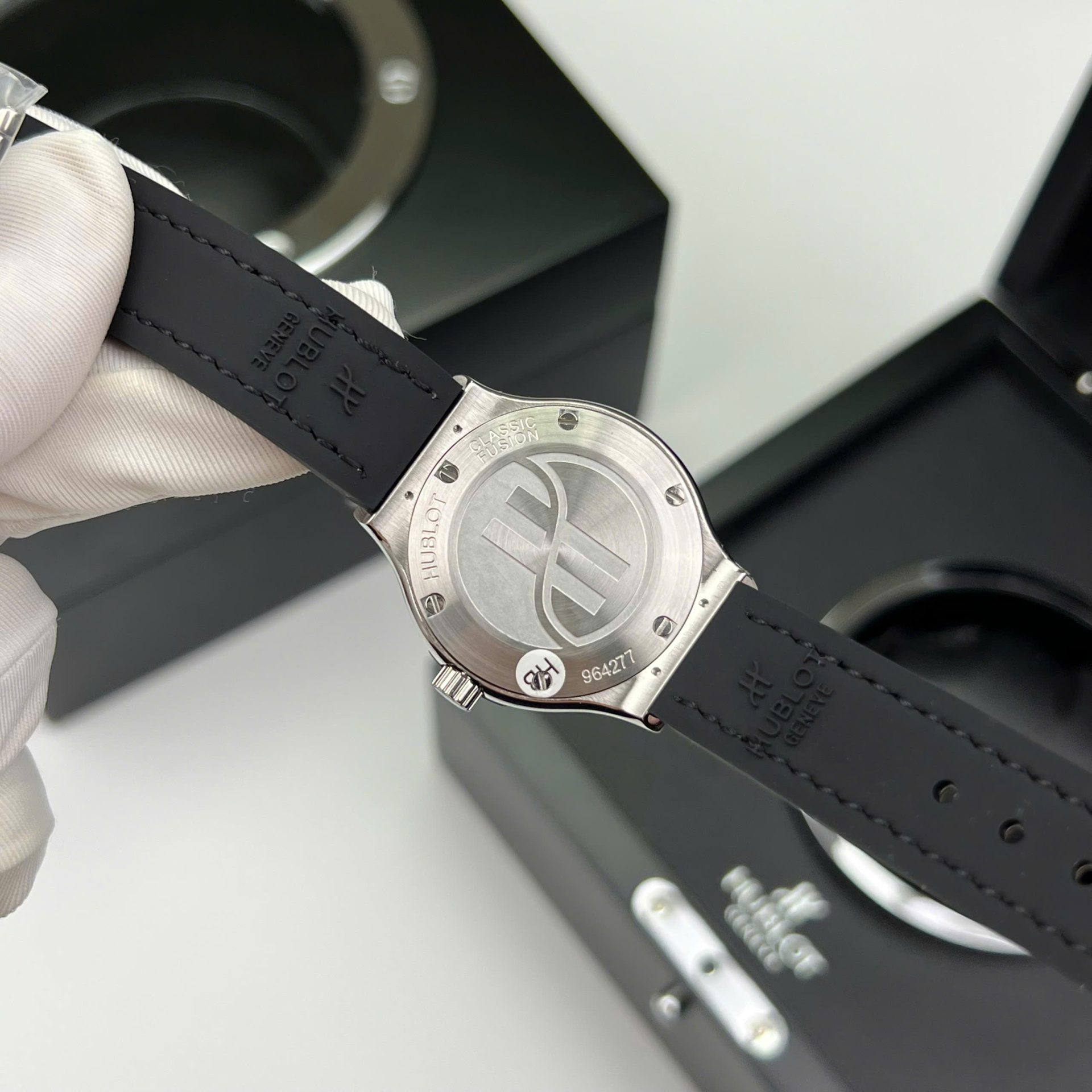 Hublot Classic Fusion Titanium Green Replica Watch Custom Moissanite Diamonds 33mm - Top club