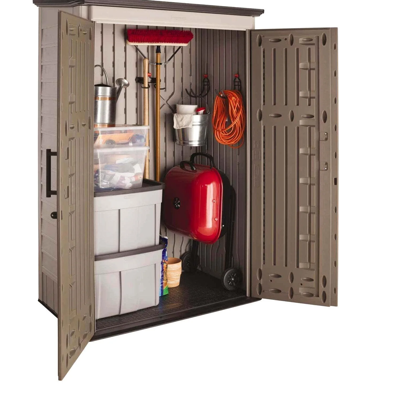 Rubbermaid Outdoor Storage Shed, 52 Cu. Ft., Weather-Resistant, Lockable Doors - Image 2 Rubbermaid Outdoor Storage Shed, 52 Cu. Ft., Weather-Resistant, Lockable Doors - Image 2